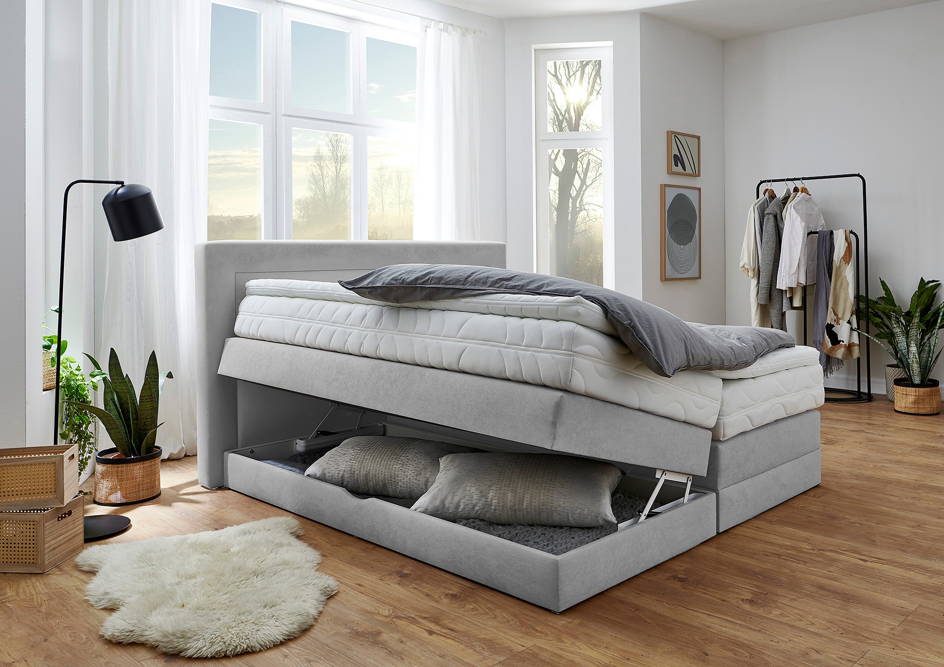 Westfalia Schlafkomfort Boxspringbett, wahlweise mit Bettkasten und Topper