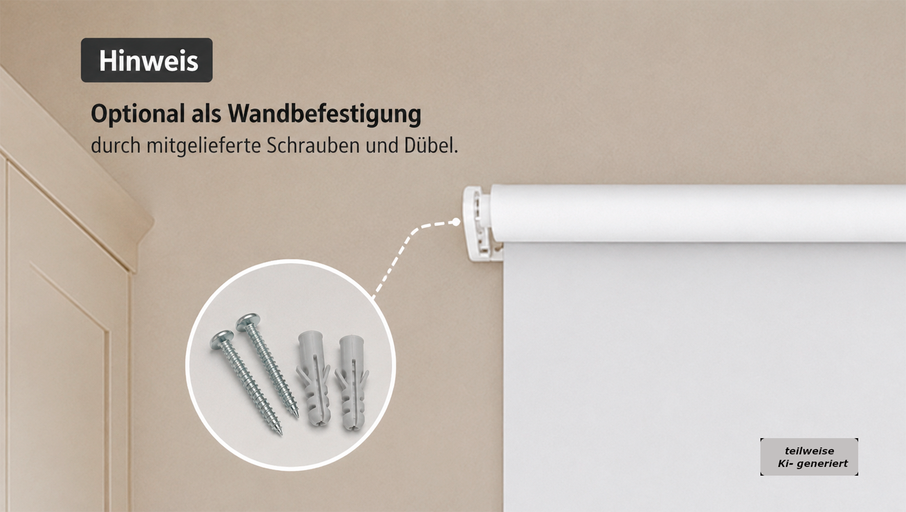 indeko Store à tirage latéral »Simply-Fix Klemmrollo« Opaque suspendu librement Verdunklung, Sichtschutz, UV-Schutz