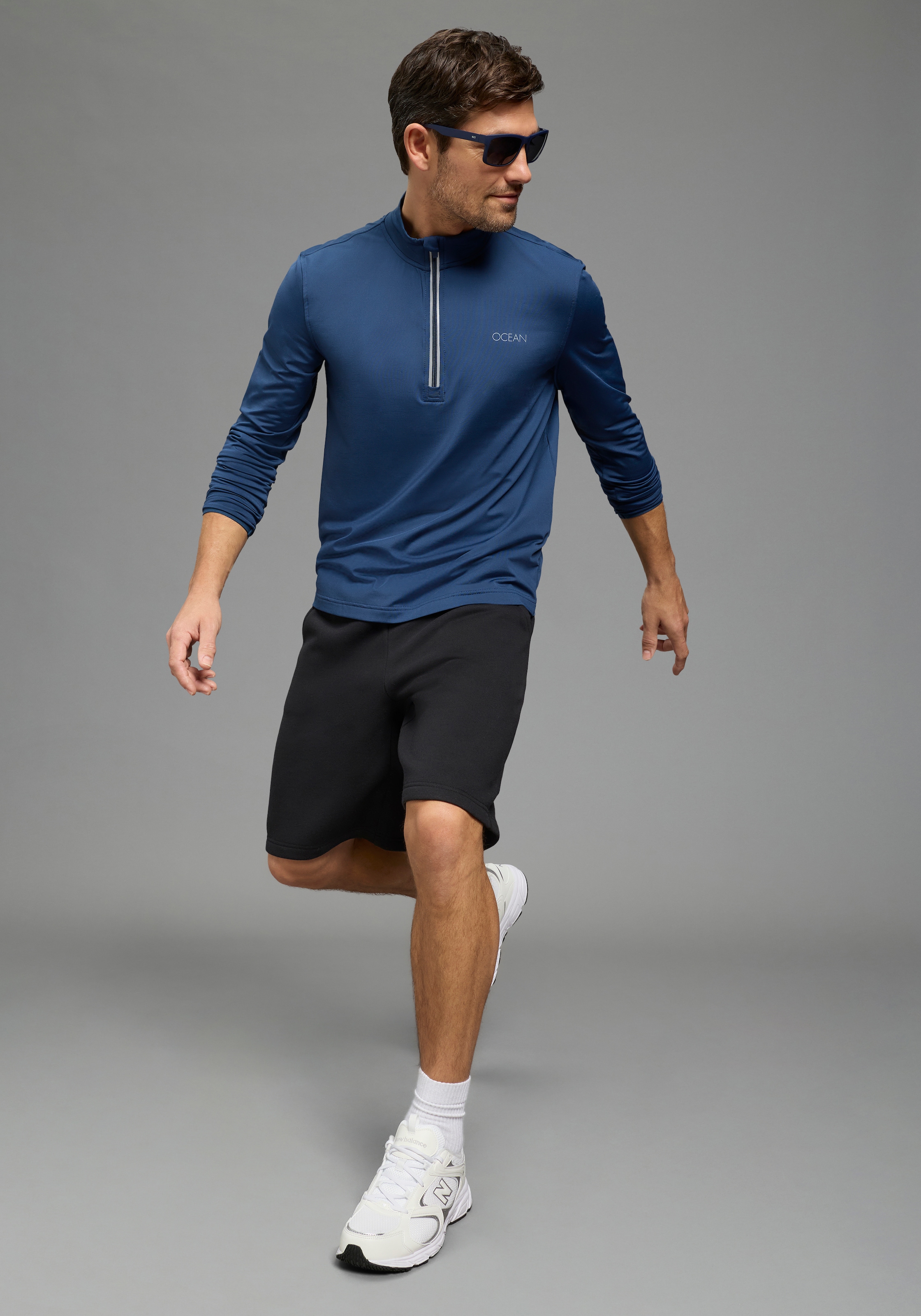 Ocean Sportswear T-shirt fonctionnel »atmungsaktiv , quick dry« schmale Passform, Langarm, mit Reissverschluss am Ausschnitt