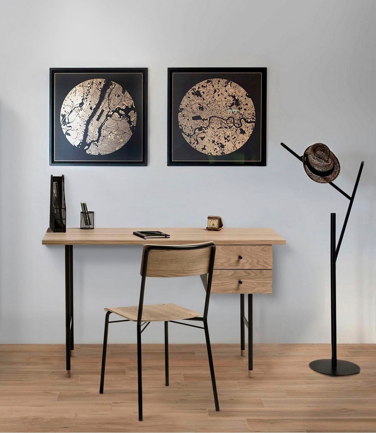 Image of Woodman Schreibtisch "Jugend" Schubladen mit Soft-Close-Funktion, Beine aus Metall, FSC