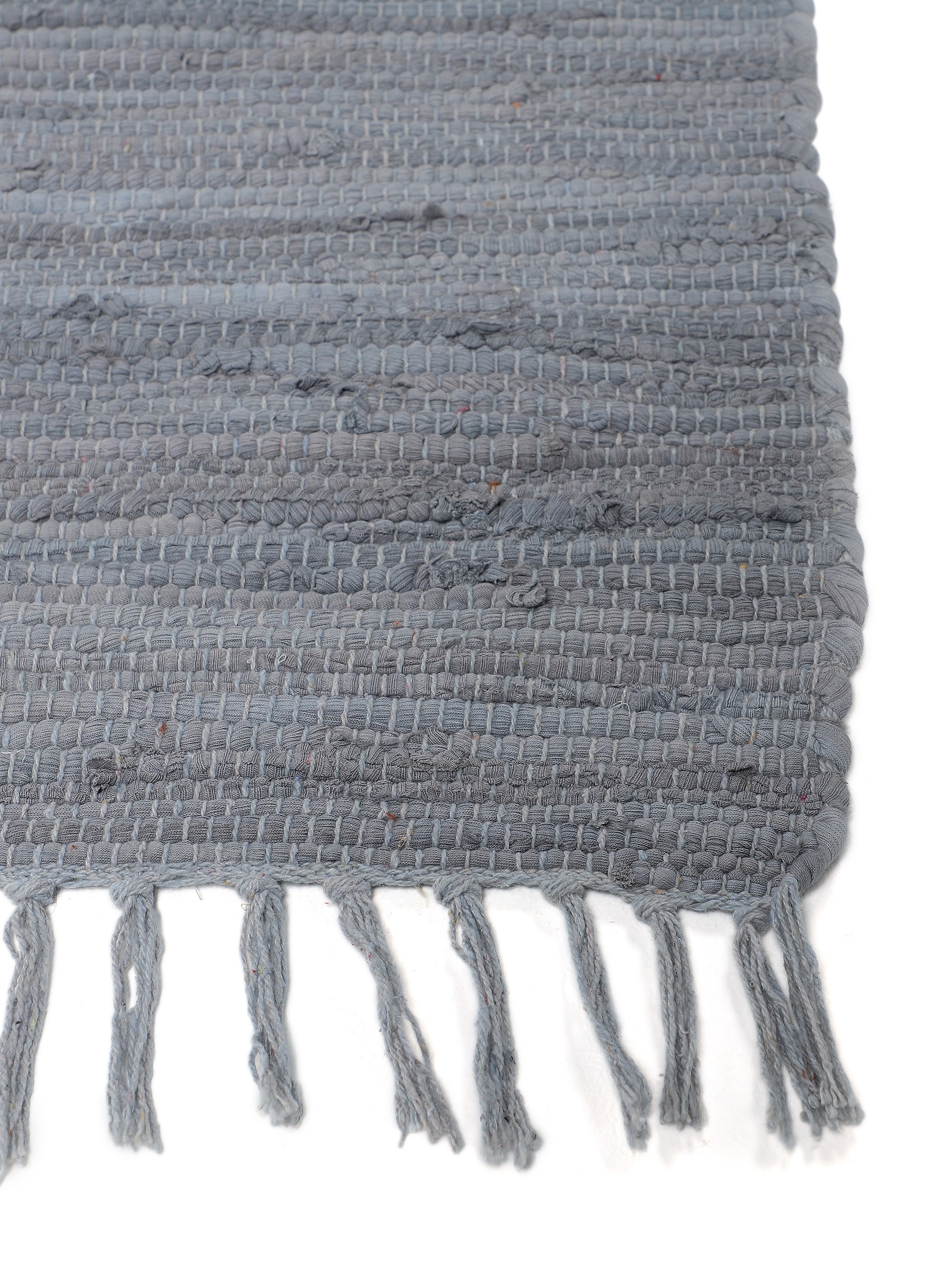 carpetfine Teppich »Kelim Chindi uni, auch als Läufer«, rechteckig, 5 mm Höhe, Wendeteppich, reine Baumwolle, handgewebt, Uni-Farben, mit Fransen