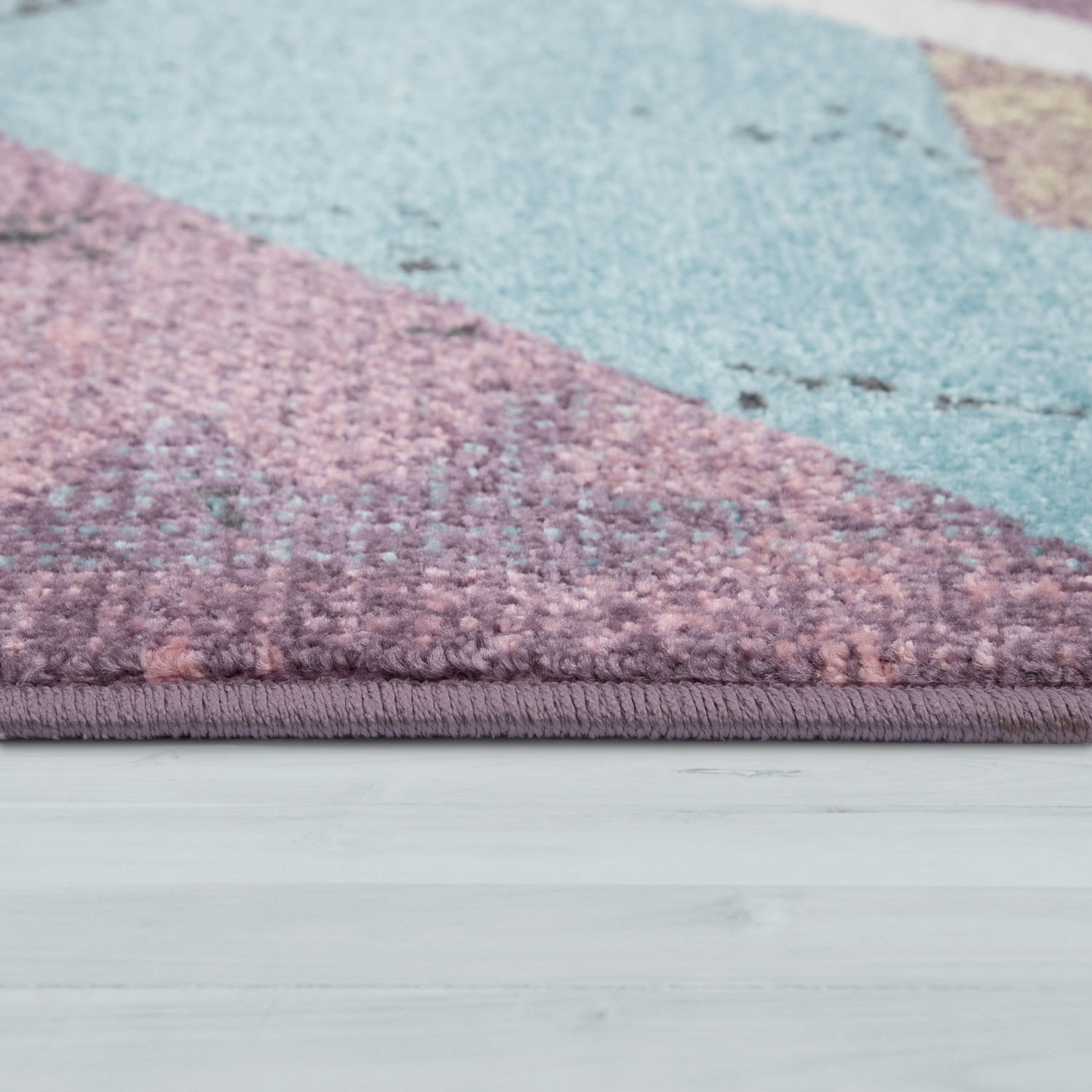 Paco Home Teppich »Petit 484«, rechteckig, 13 mm Höhe, Kurzflor, modernes abstraktes Motiv, Pastell-Farben