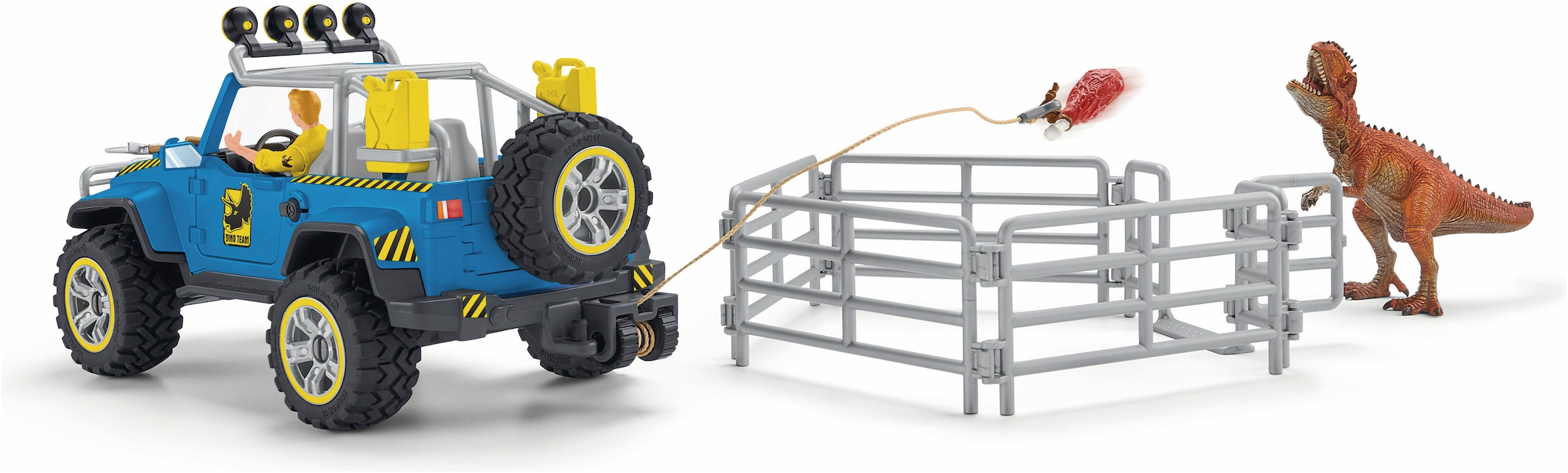 Schleich® Personnage de jeu »DINOSAURS, Geländewagen mit Dino-Aussenposten (41464)«