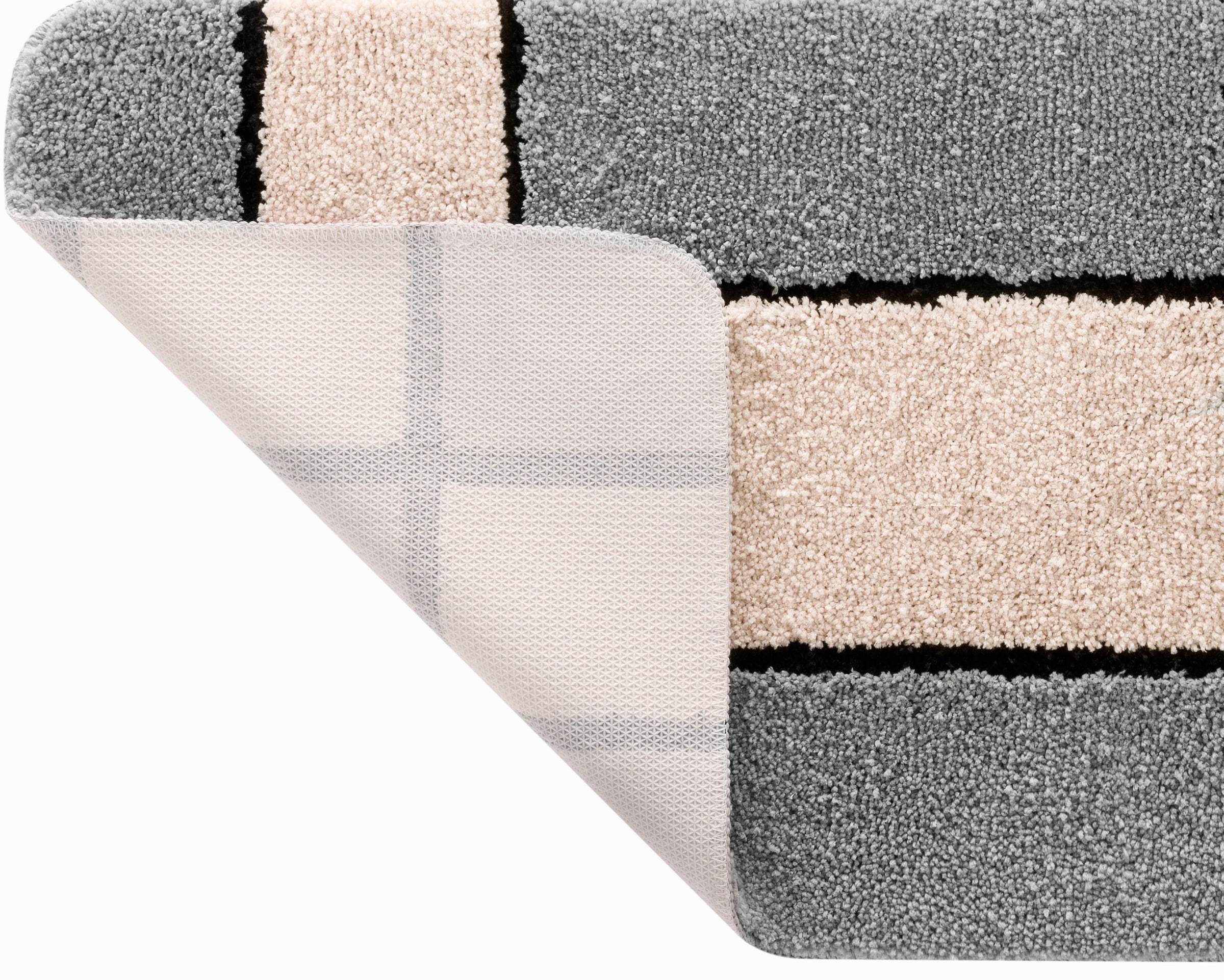 my home Badematte »Melli«, rutschhemmend beschichtet, fussbodenheizungsgeeignet, Badteppich, mit Muster, karierte Badematte