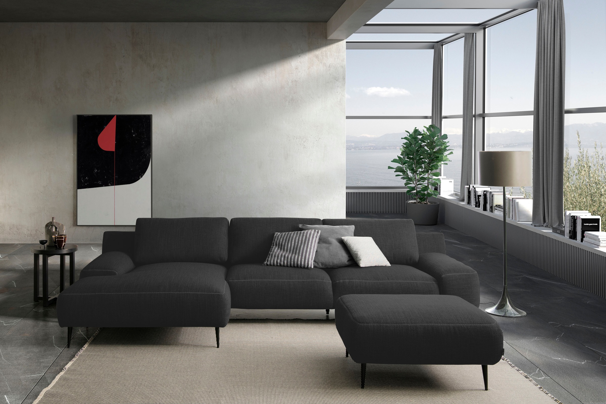 designwerk Hocker »Forma, zeitloser Desighocker mit aktuellem Fuss«, in hochwertiger Verarbeitung & tollem Sitzkomfort