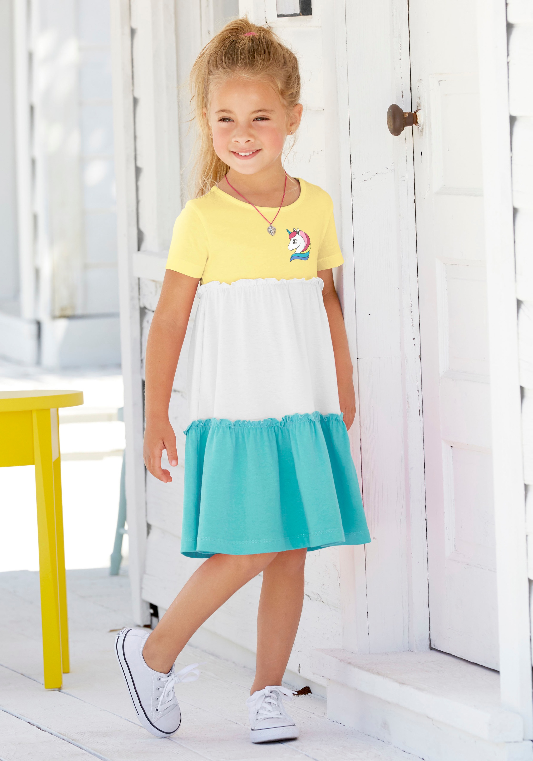 KIDSWORLD Jerseykleid, mit kleinem Einhornmotiv kaufen