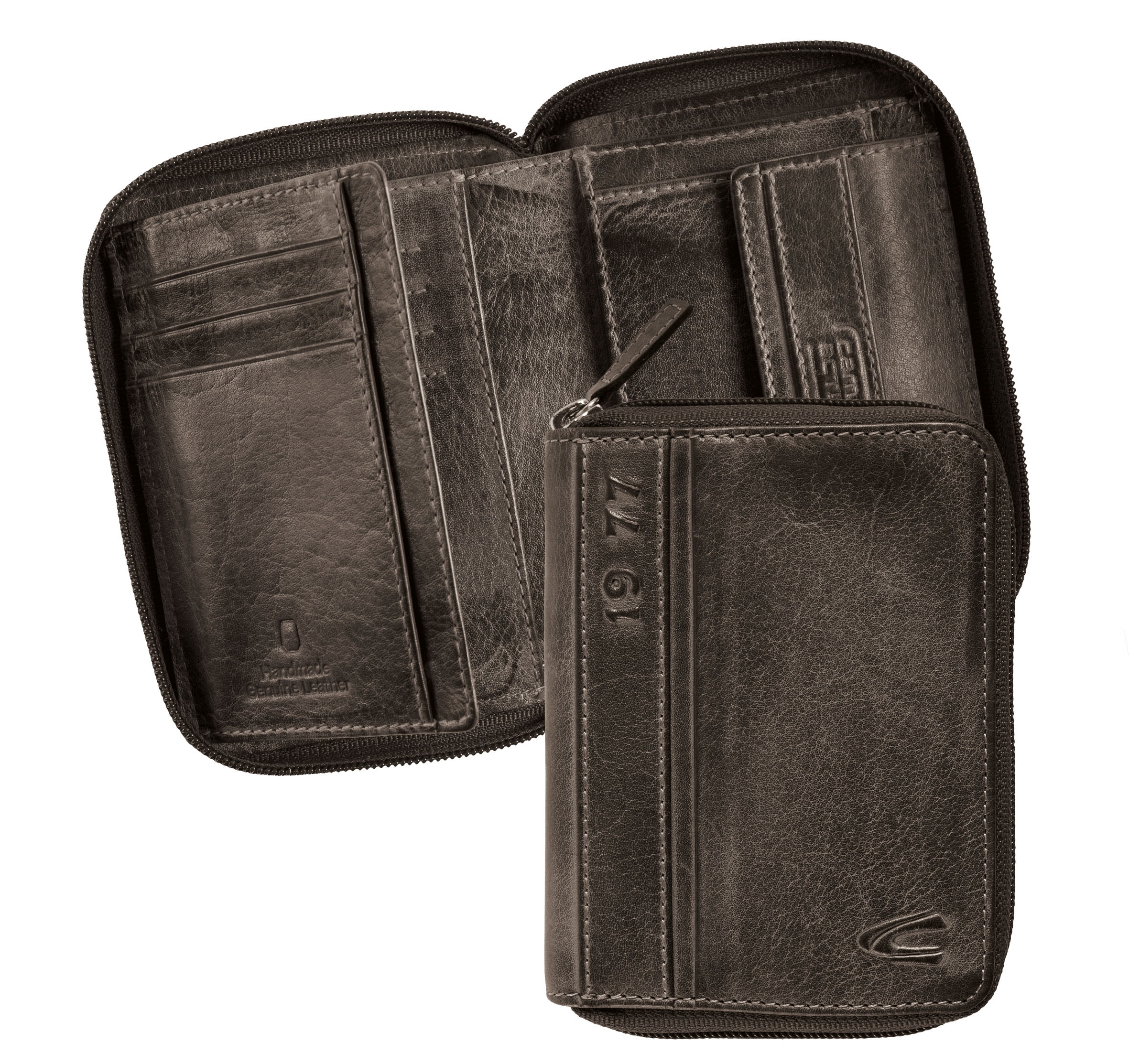 camel active Porte-monnaie »Melbourne« aus hochwertigem Rindsleder mit kernigen Nähten im Used Look