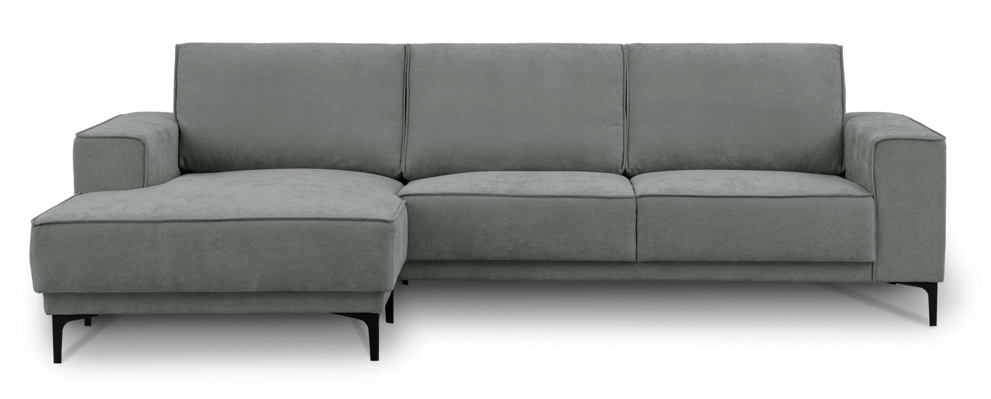 Places of Style Ecksofa »Polsterecke Oland, Struktur, Flachgewebe, Luxus-Microfaser, Boucle«, L-Form, 280 cm, Wellenunterfederung, Skandi-Design, Metallfüsse