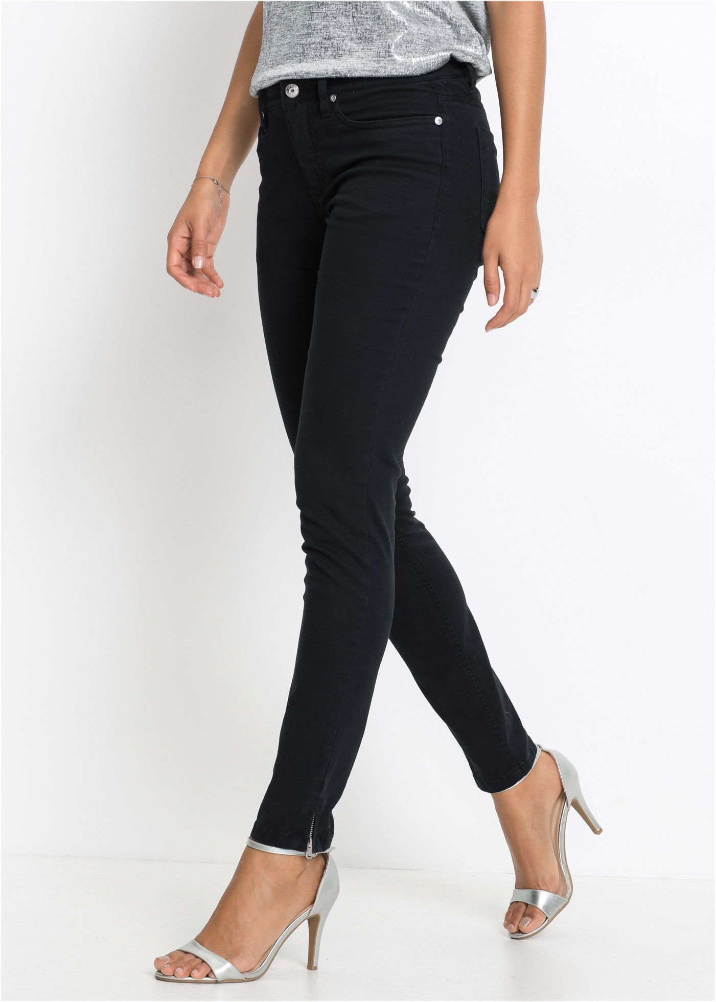 Image of bonprix Skinny-fit-Jeans "Skinny-Jeans Mid Waist, cropped" Skinny-fit, Mid Waist, cropped Schnitt, Kurzgrösse