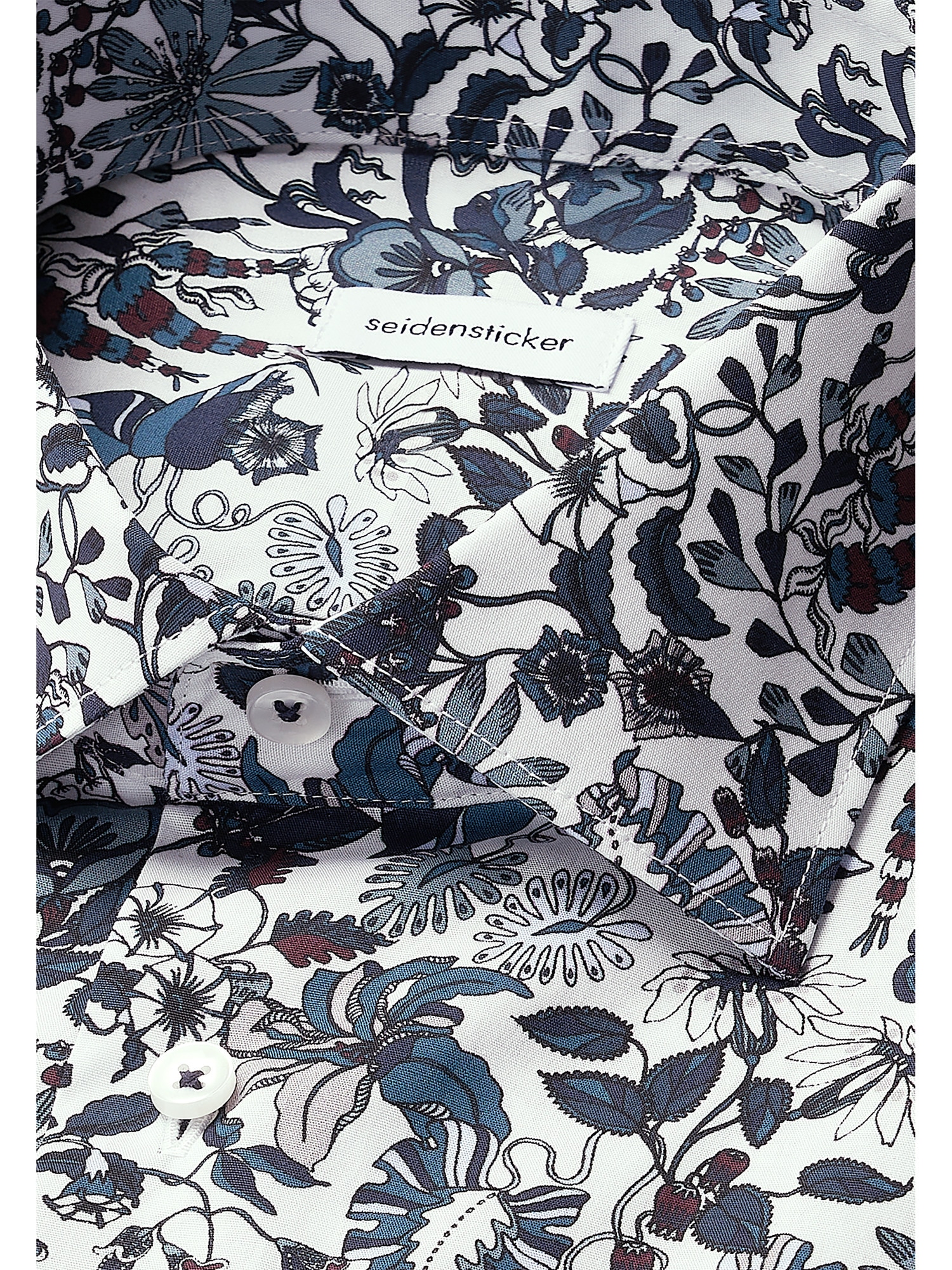 seidensticker Businesshemd »Schwarze Rose« Slim 1/1 Kentkragen Geblümt
