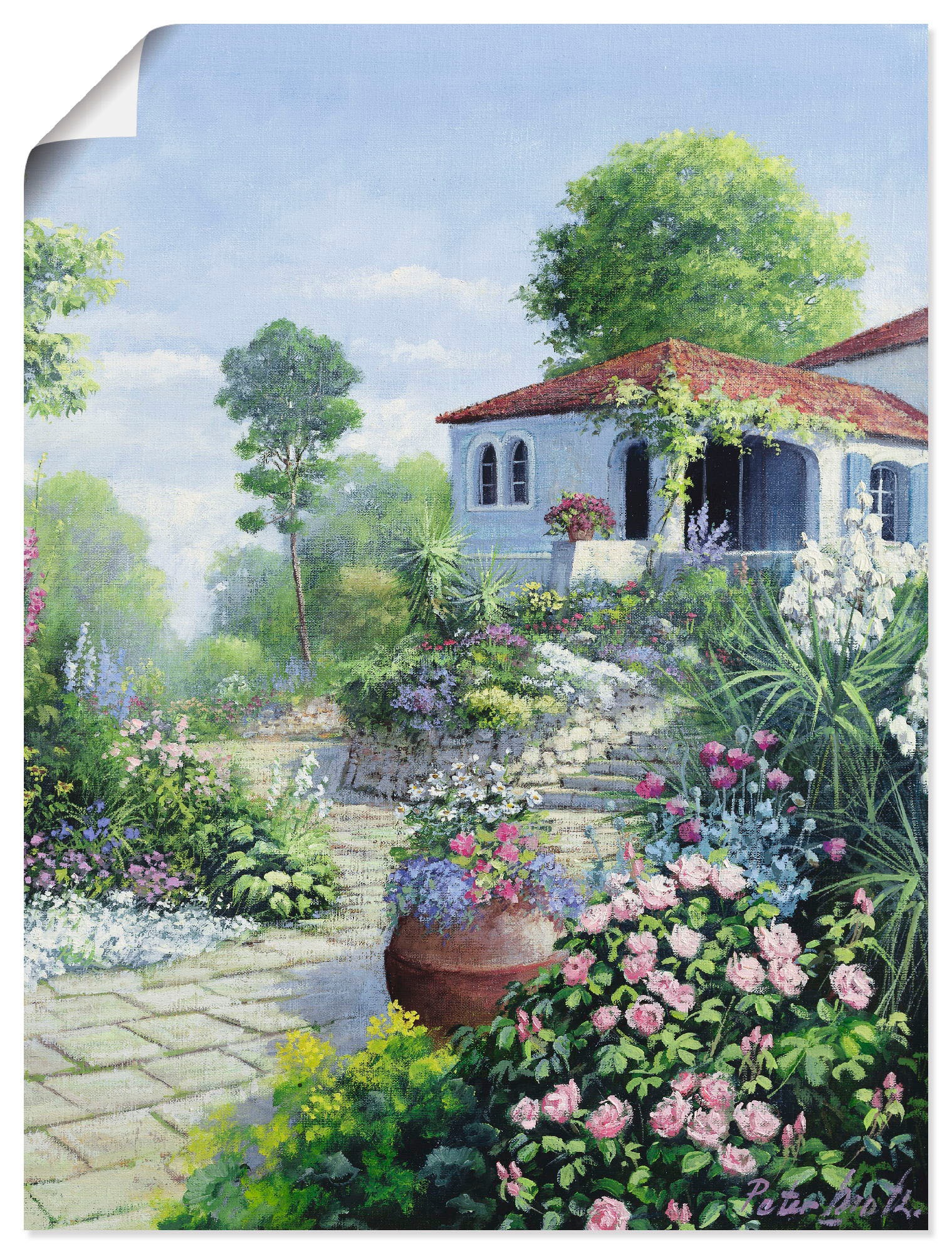 Image of Artland Wandbild »Italienischer Garten I«, Garten, (1 St.), in vielen Grössen & Produktarten -Leinwandbild, Poster, Wandaufkleber / Wandtattoo auch für Badezimmer geeignet bei Ackermann Versand Schweiz