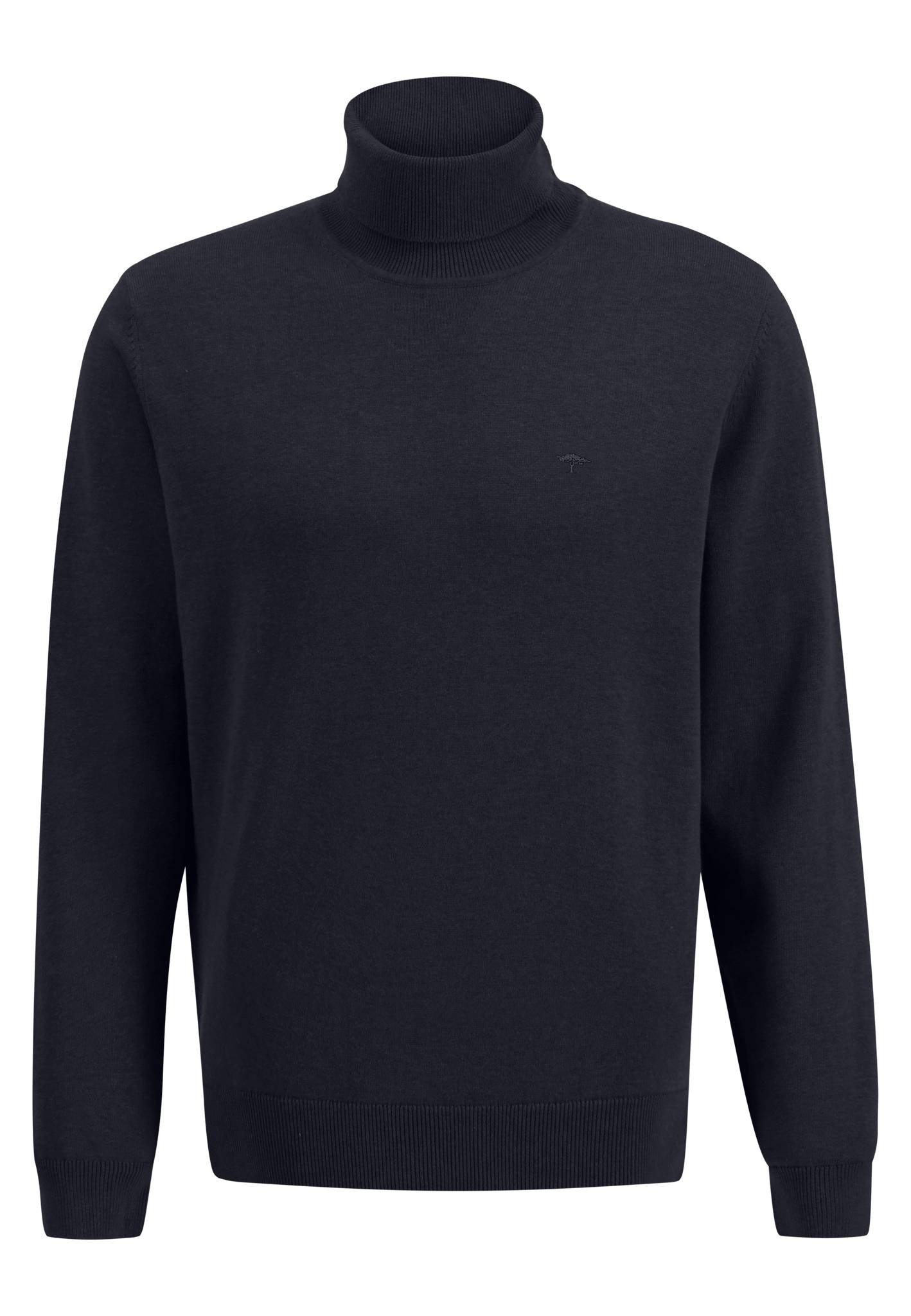 Rollkragenpullover, mit Logostickerei auf der Brust