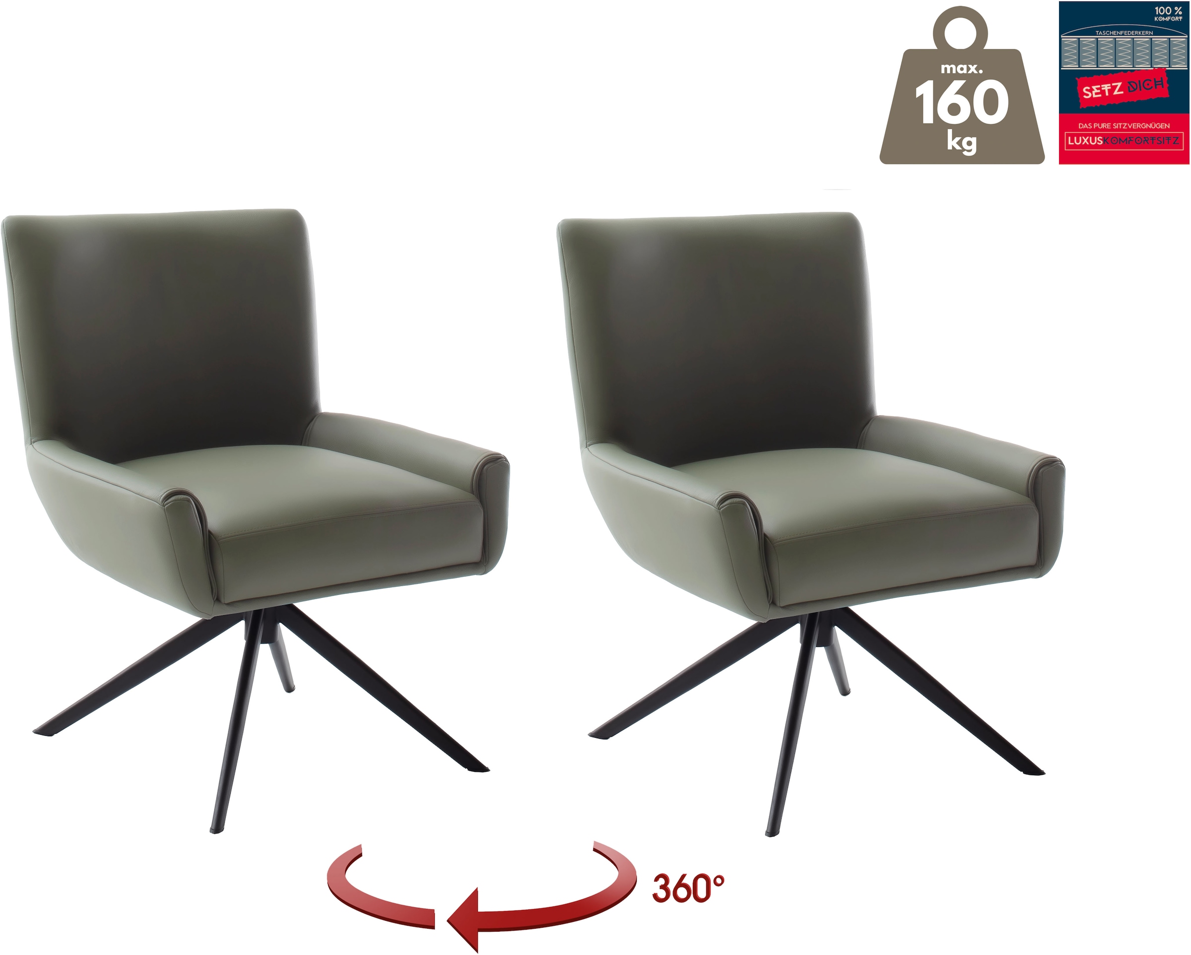 Image of MCA furniture 4-Fussstuhl "WILSON Esszimmerstuhl, Armlehnstuhl, Polsterstuhl, modern" (Set) 1 Stk.Stuhl, Armlehnenstuhl, drehbar, Taschenfederkern, belastbar 160 kg,XXL