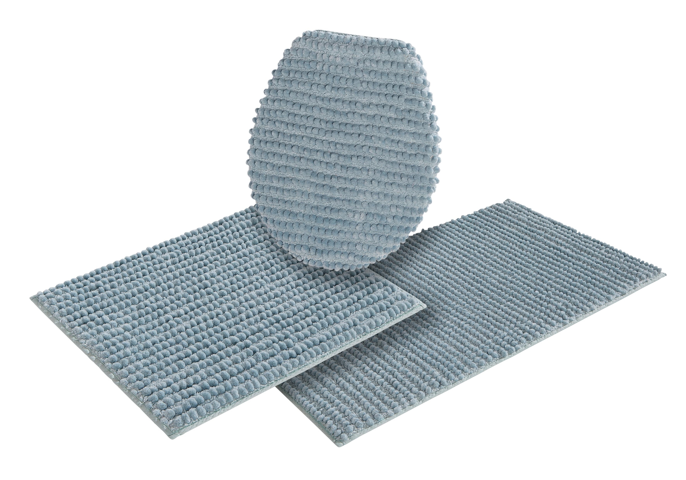 my home Badematte »Renat, Badvorleger, Badezimmer Teppich, Scandi«, fussbodenheizungsgeeignet-schnell trocknend-strapazierfähig, Badteppich, Badgarnitur, Chenille-Optik, auch als 3 tlg. Set