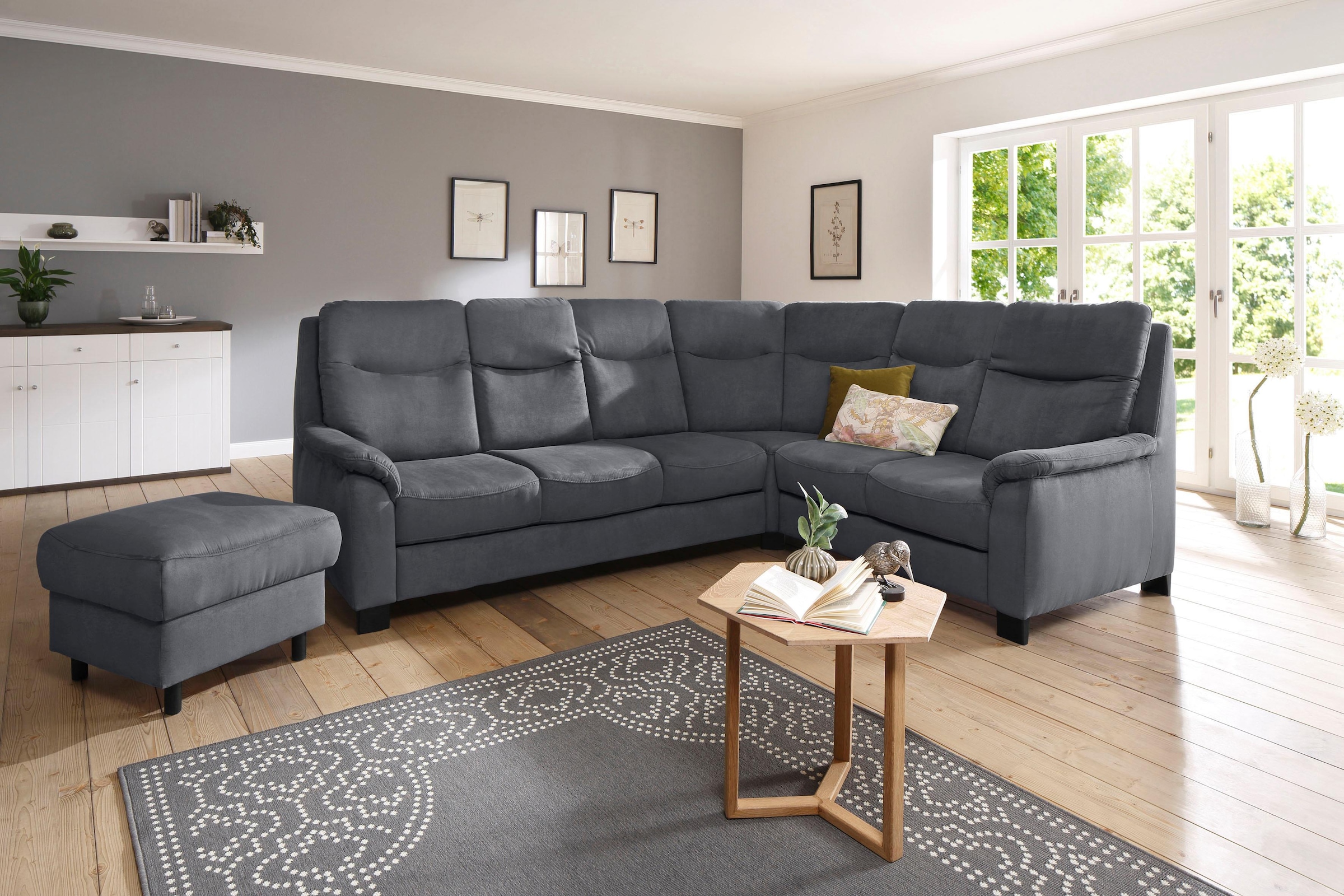 Home affaire Ecksofa »Boccaccio L-Form« mit Federkern, incl. Kopfteilverstellung, wahlweise Bettfunktion