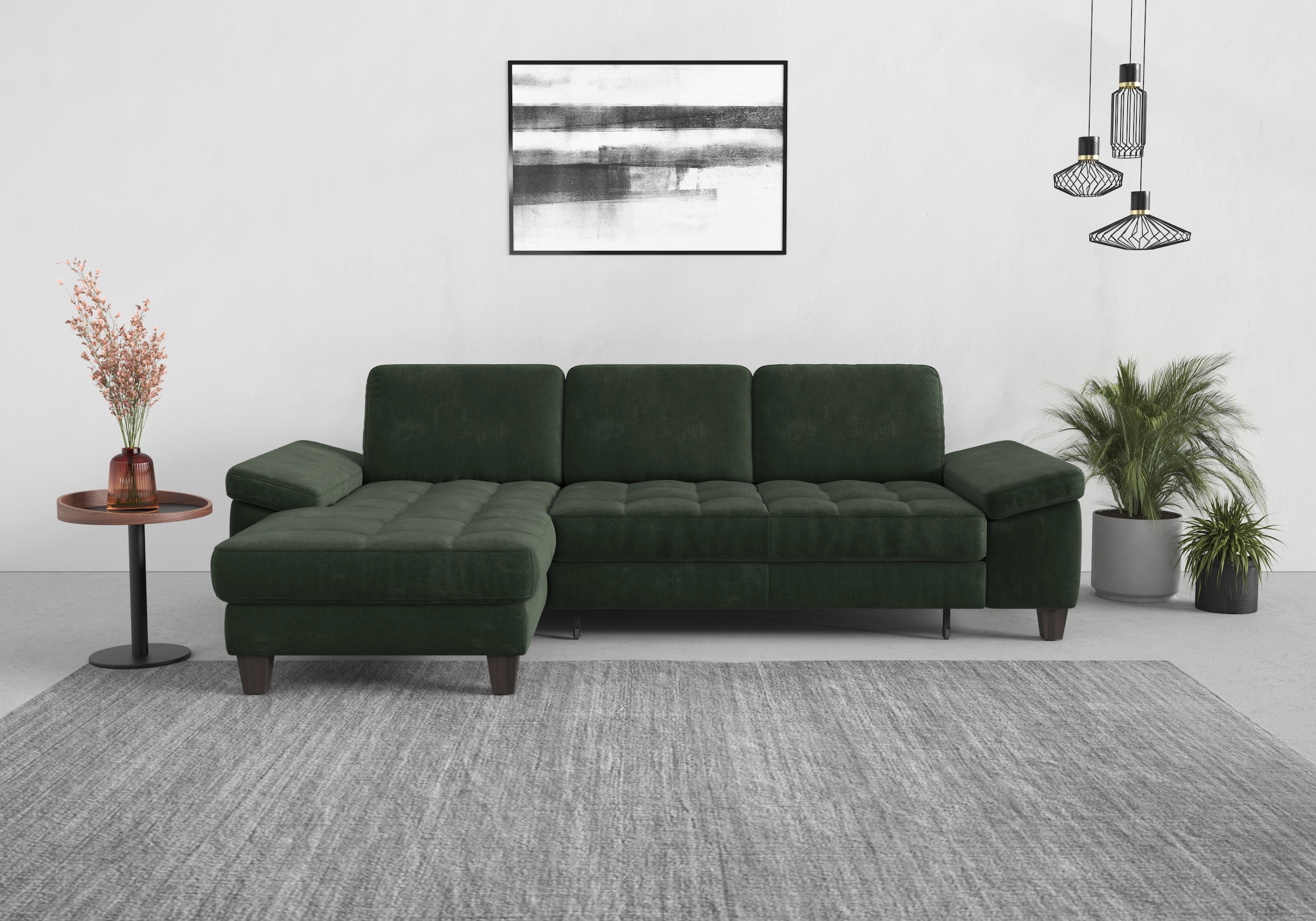 Image of sit&more Ecksofa "Westham L-Form" Recamiere, mit oder ohne Bettfunktion, Bettkasten, Füsse wengefarben