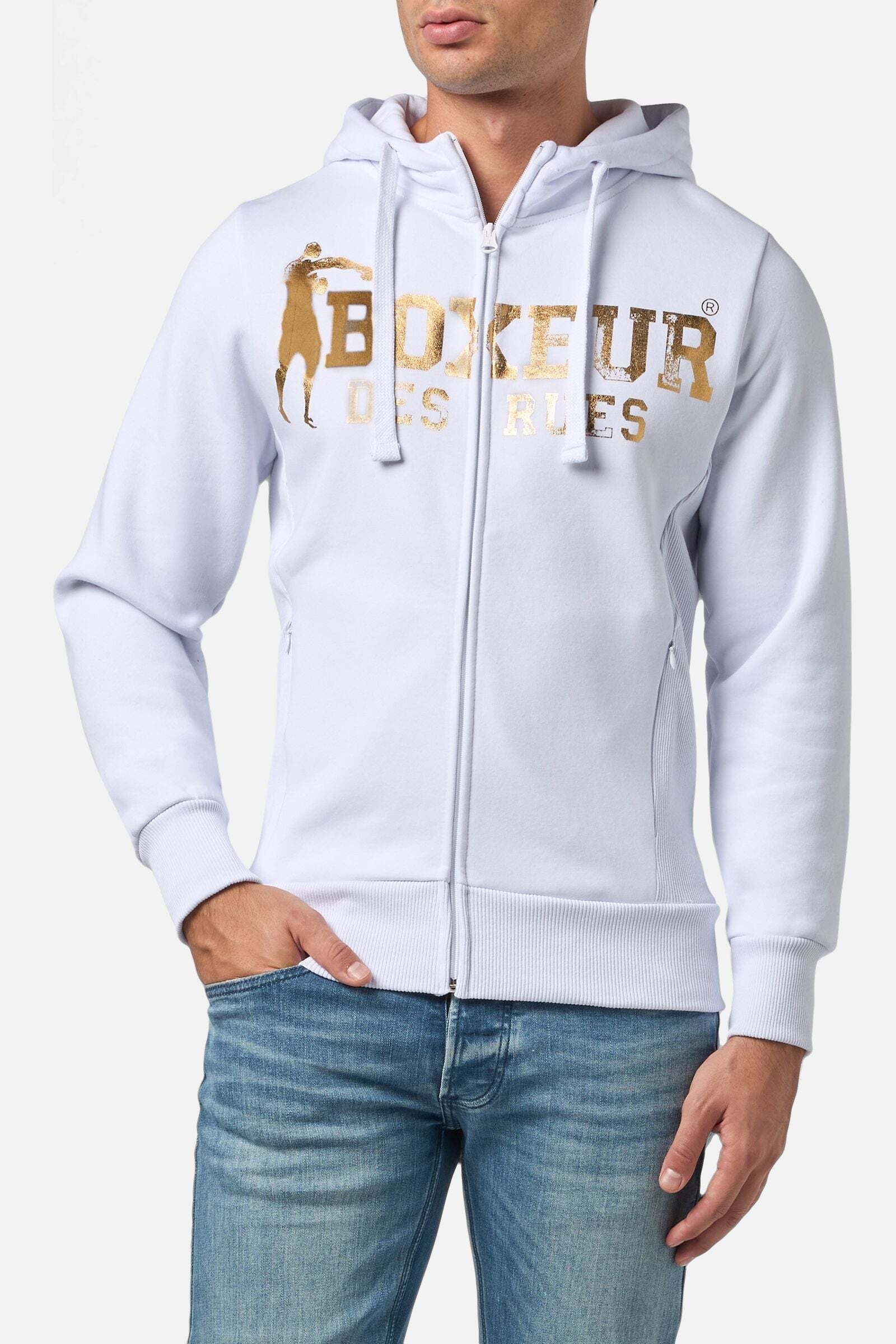 BOXEUR DES RUES Kapuzensweatjacke »BOXEUR DES RUES Kapuzenpullover Hooded Full Zip Sweatshirt«