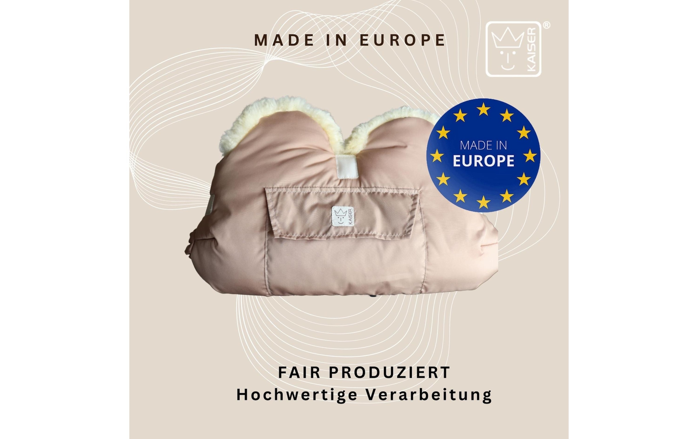 Kaiser Chauffe-mains pour poussette »Lammfell Big Sand«