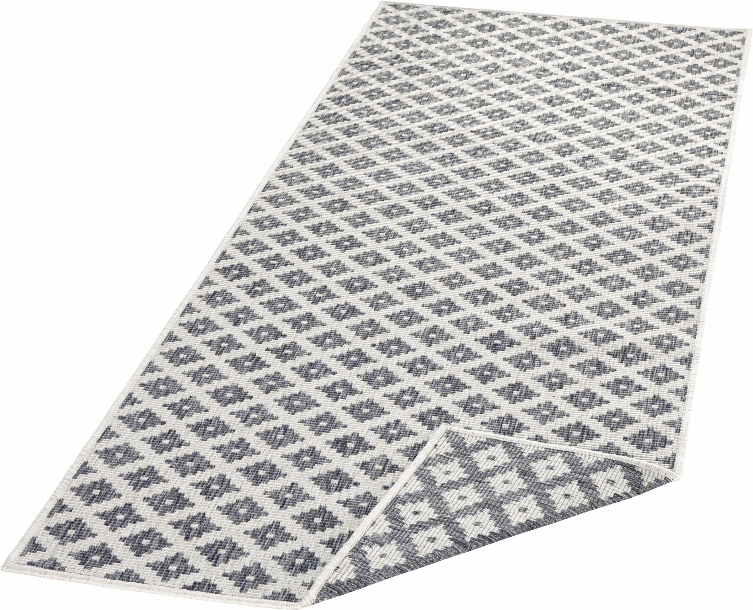 Image of NORTHRUGS Läufer »Nizza«, rechteckig, 5 mm Höhe, In-und Outdoor geeignet, Wohnzimmer, Balkon, Terrasse, Garten, Robust, Pflegeleicht, Flachgewebe, Wendbar bei Ackermann Versand Schweiz