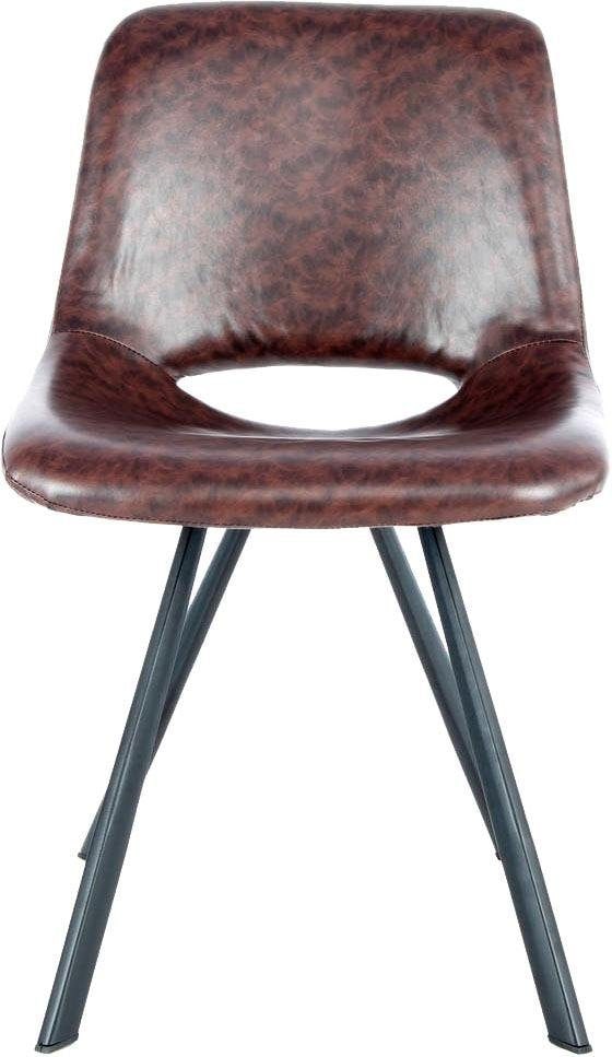 Kayoom Stuhl »Josephine 325 2er-Set, zeitloses Design, mit geometrischer Aussparung«, (Set), 2 St., pflegeleicht, schlicht, weiche Polsterung für angenehmes Sitzgefühl