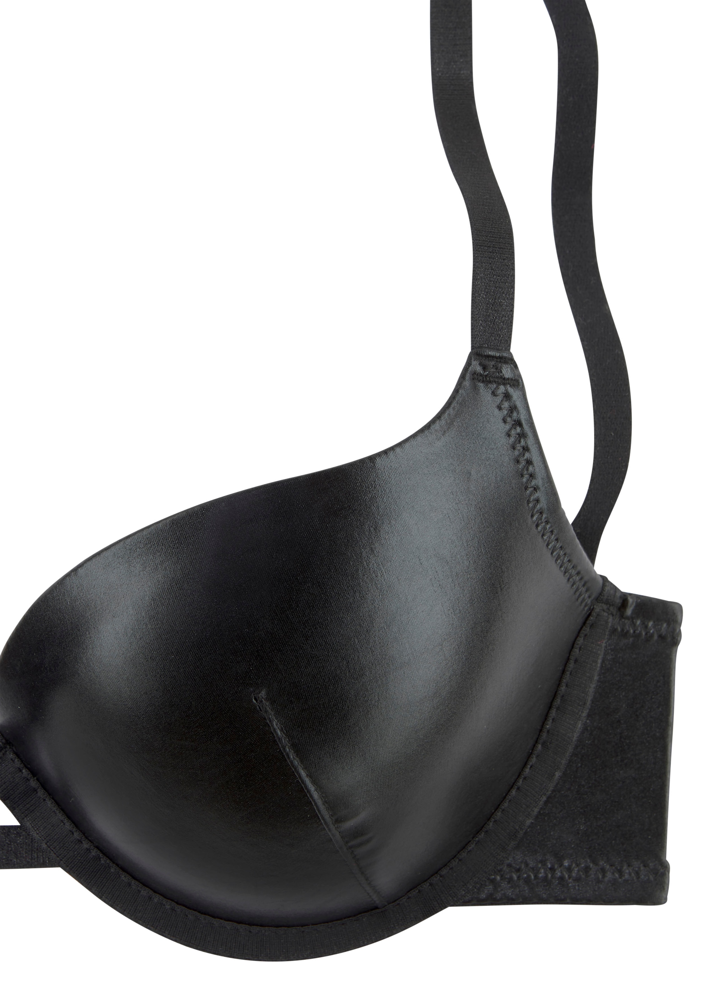 JETTE Push-up-BH, in Leder-Optik mit integrierten Kissen (Kunstleder), sexy Dessous