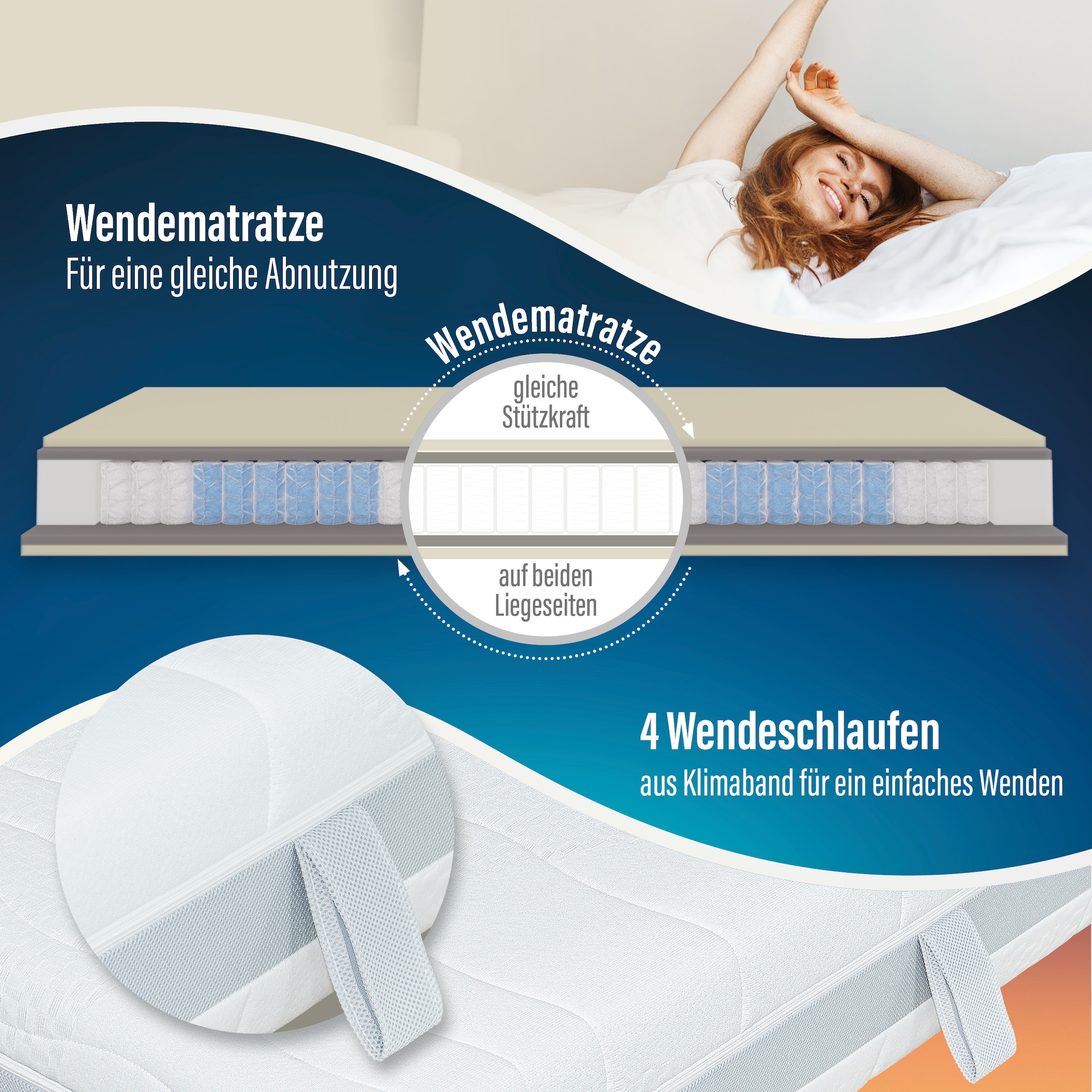 Beco Taschenfederkernmatratze »Feel Like Latex TWIN, Matratze 90x200 cm, 140x200 cm und mehr« 22 cm hoch 500 Federn 1 Stk. tlg. Premium-Hybridmatratze für besten Schlafkomfort, atmungsaktiv