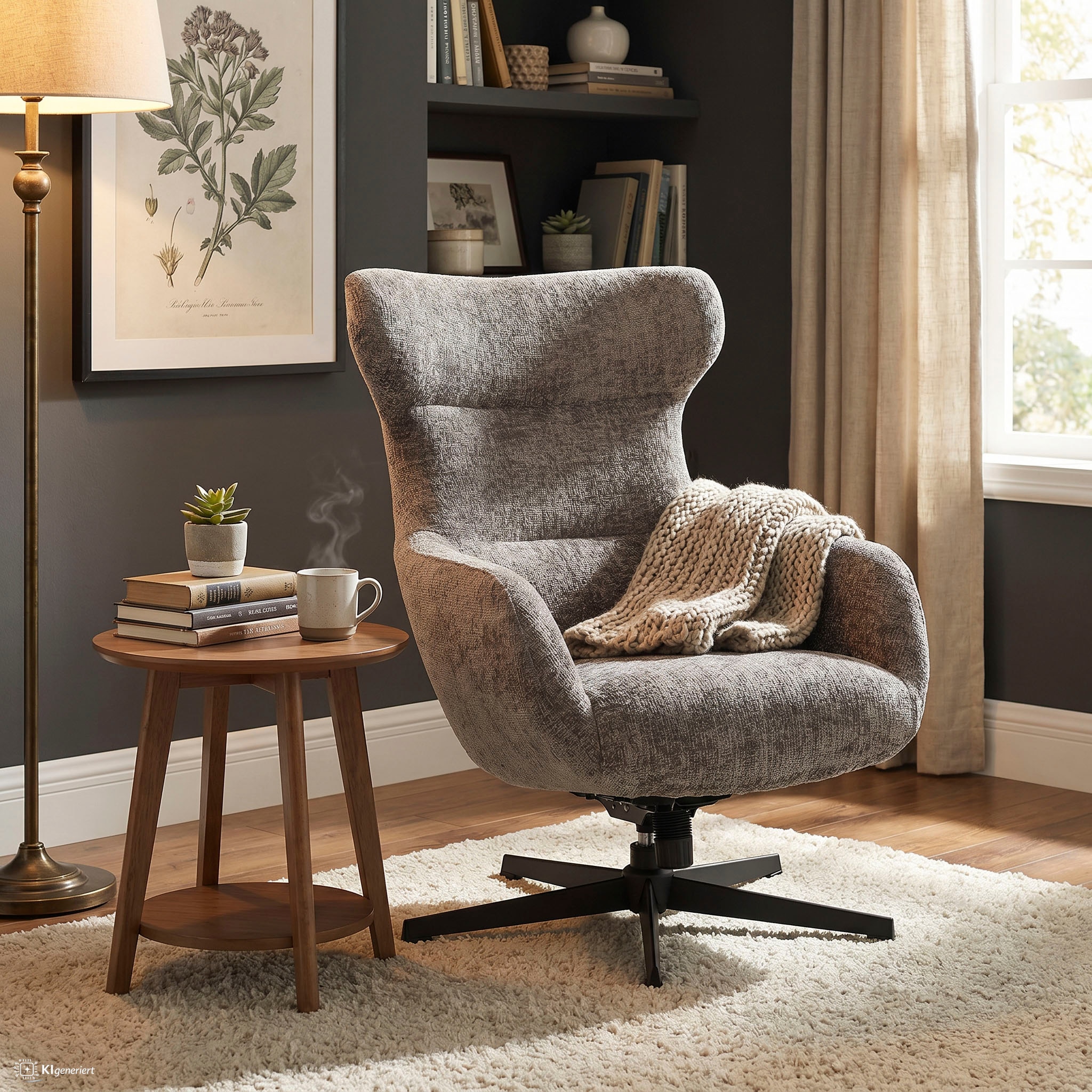SalesFever Sessel »Sessel Chenillestoff« 1 Stk. tlg. Komfortsessel mit ergonomischem Sitzkomfort und weichem Stoff