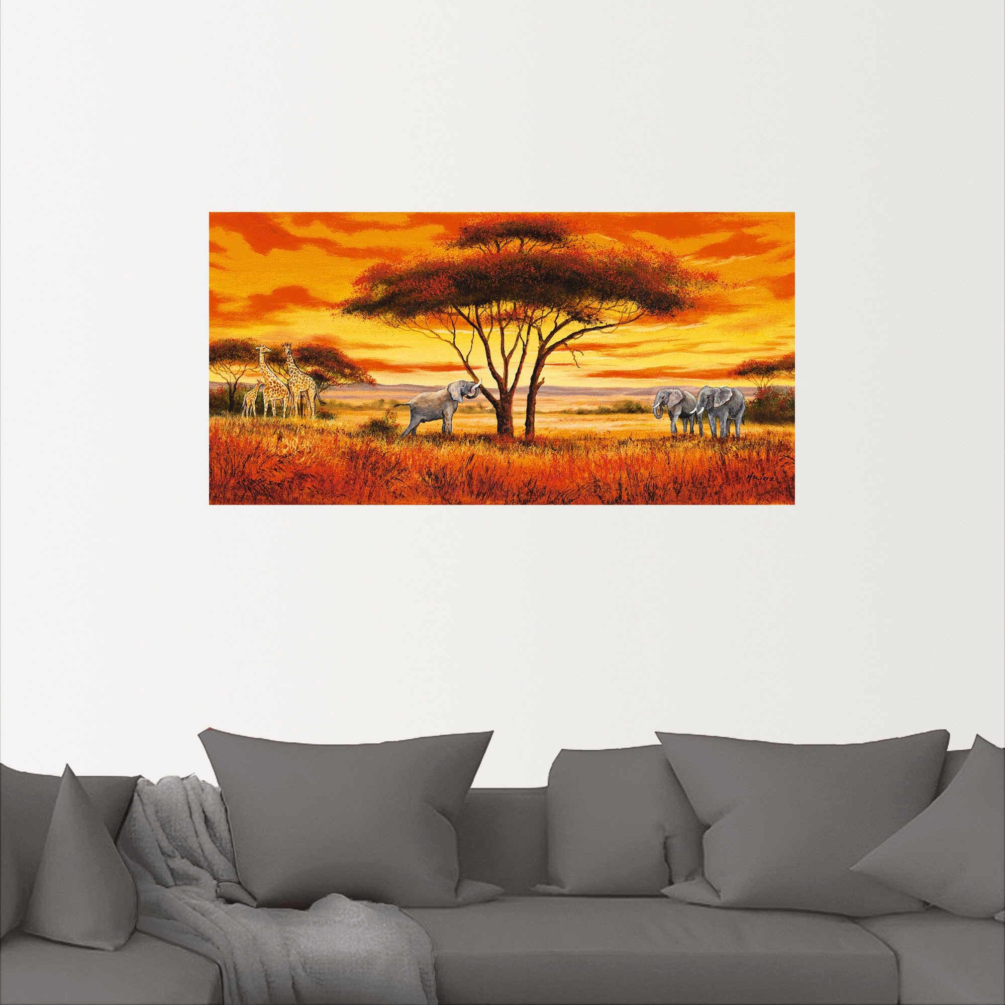 Artland Wandbild »Afrikanische Landschaft II«, Afrika, (1 St.), als Alubild,  Leinwandbild, Wandaufkleber oder Poster in versch. Grössen günstig kaufen