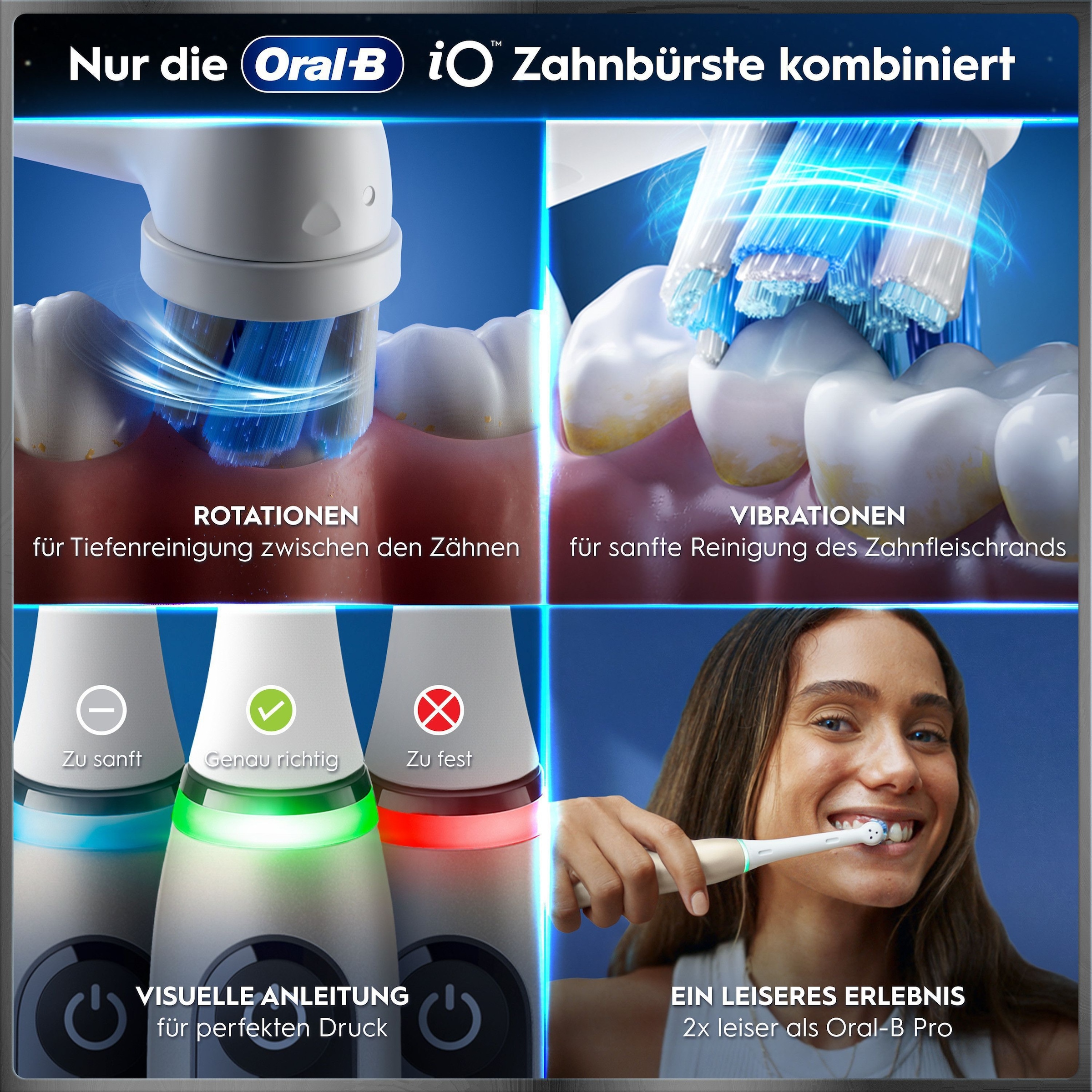 Oral-B Elektrische Zahnbürste »iO Series 10« 1 Stk. Aufsteckbürsten inkl. 1 Aufsteckbürste, iO Sense Schnellladestation, Lade-Reise-Etui