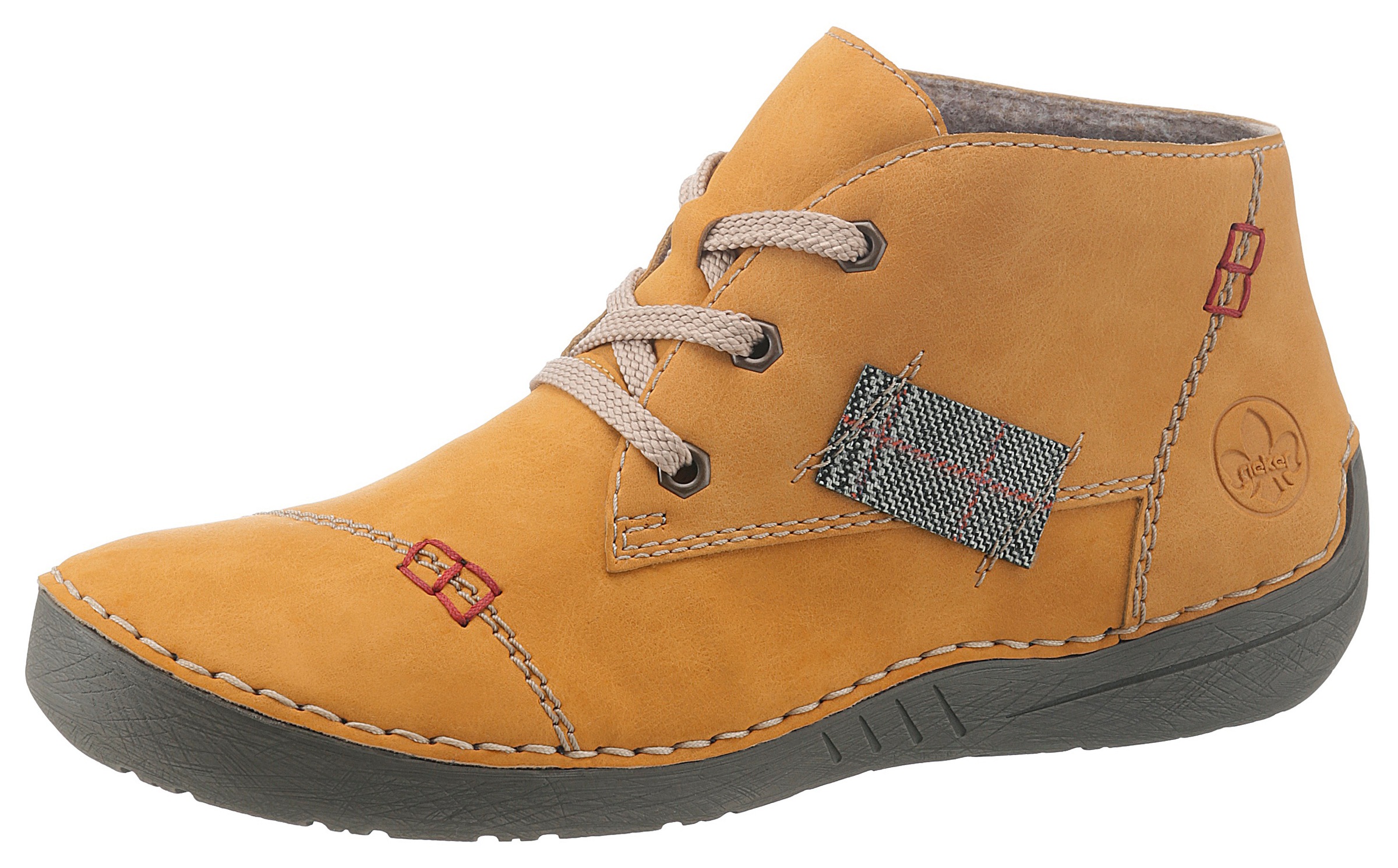 Image of Rieker Schnürboots, mit seitlichem, karierten Aufnäher bei Ackermann Versand Schweiz