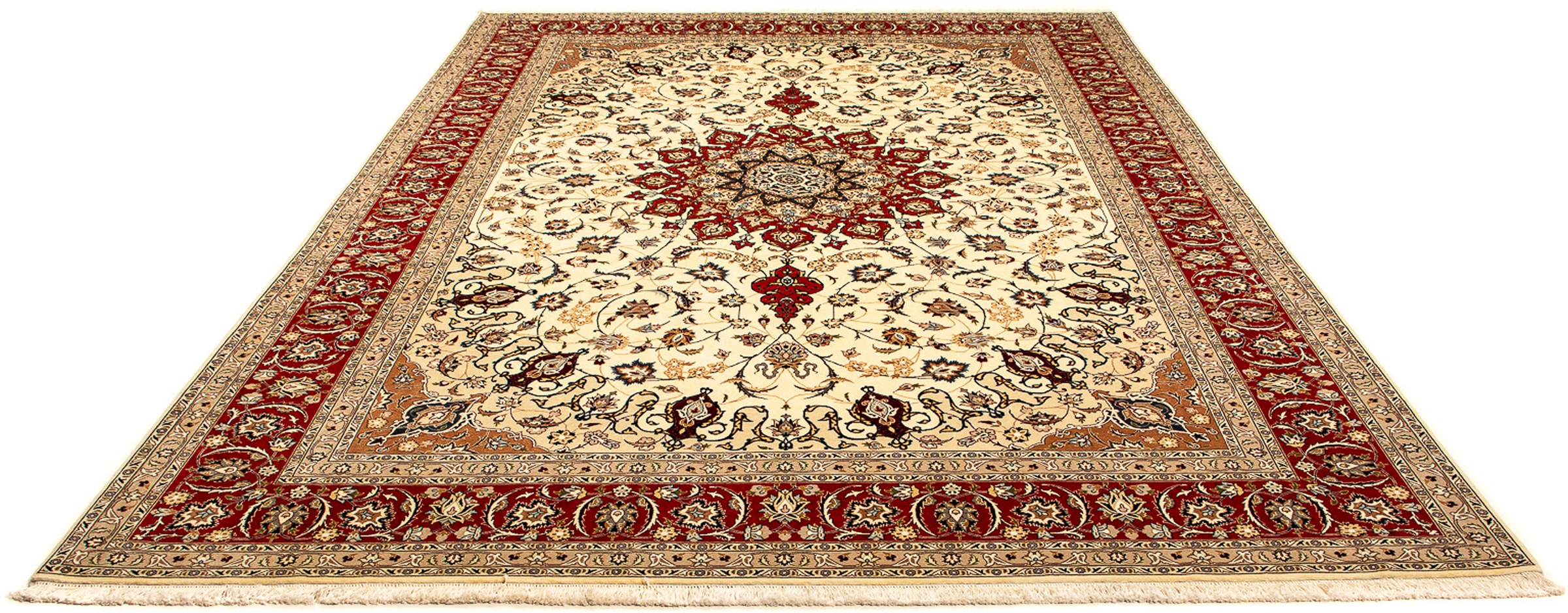 Image of morgenland Orientteppich »Perser - Täbriz - Royal - 351 x 252 cm - beige«, rechteckig, 7 mm Höhe, Wohnzimmer, Handgeknüpft, Einzelstück mit Zertifikat bei Ackermann Versand Schweiz