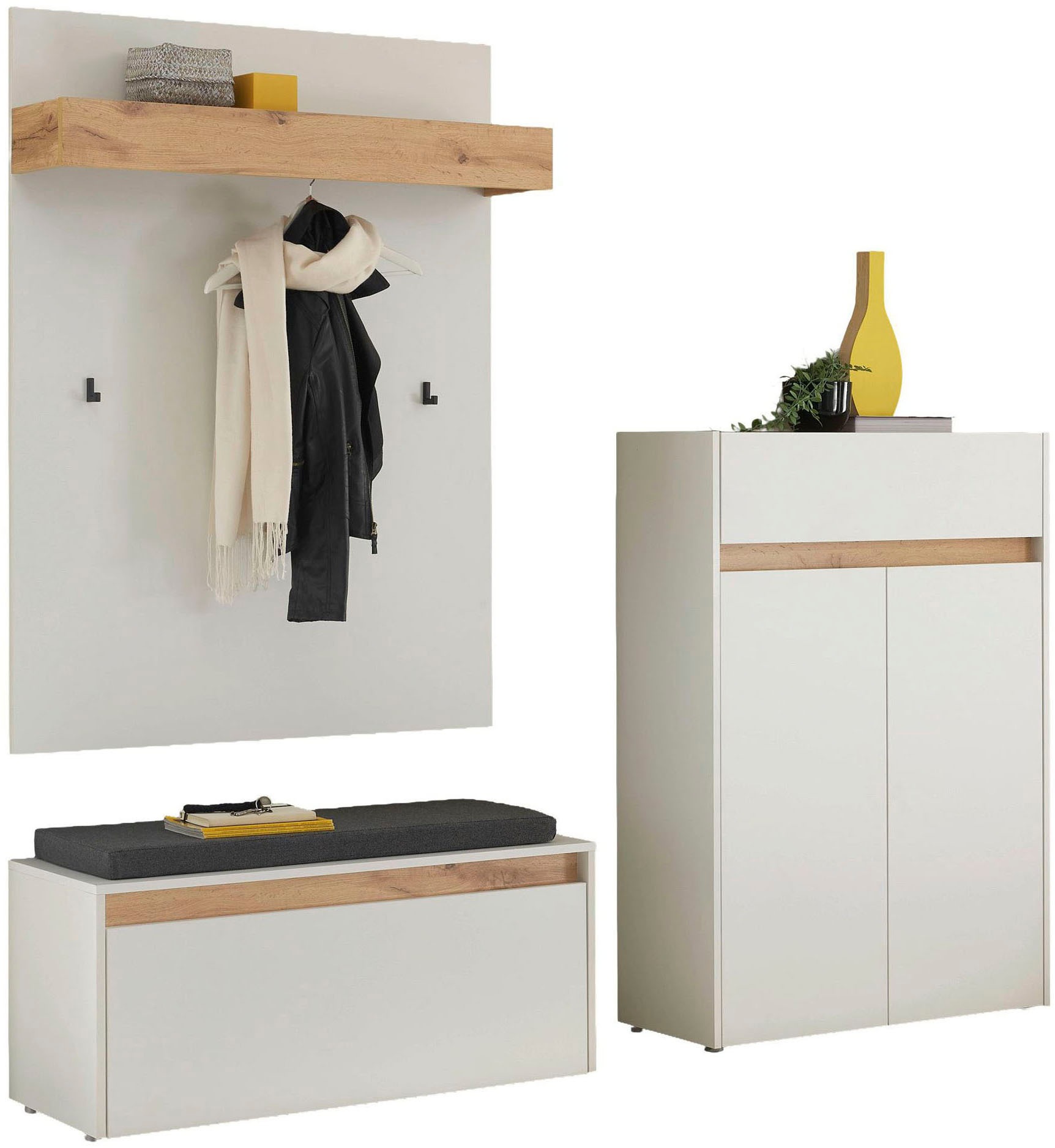 Image of Home affaire Garderoben-Set "City/Giron, moderne Garderobe, viel Stauraum, ca. 24 Schuhe" Set, 3 Stk. tlg.