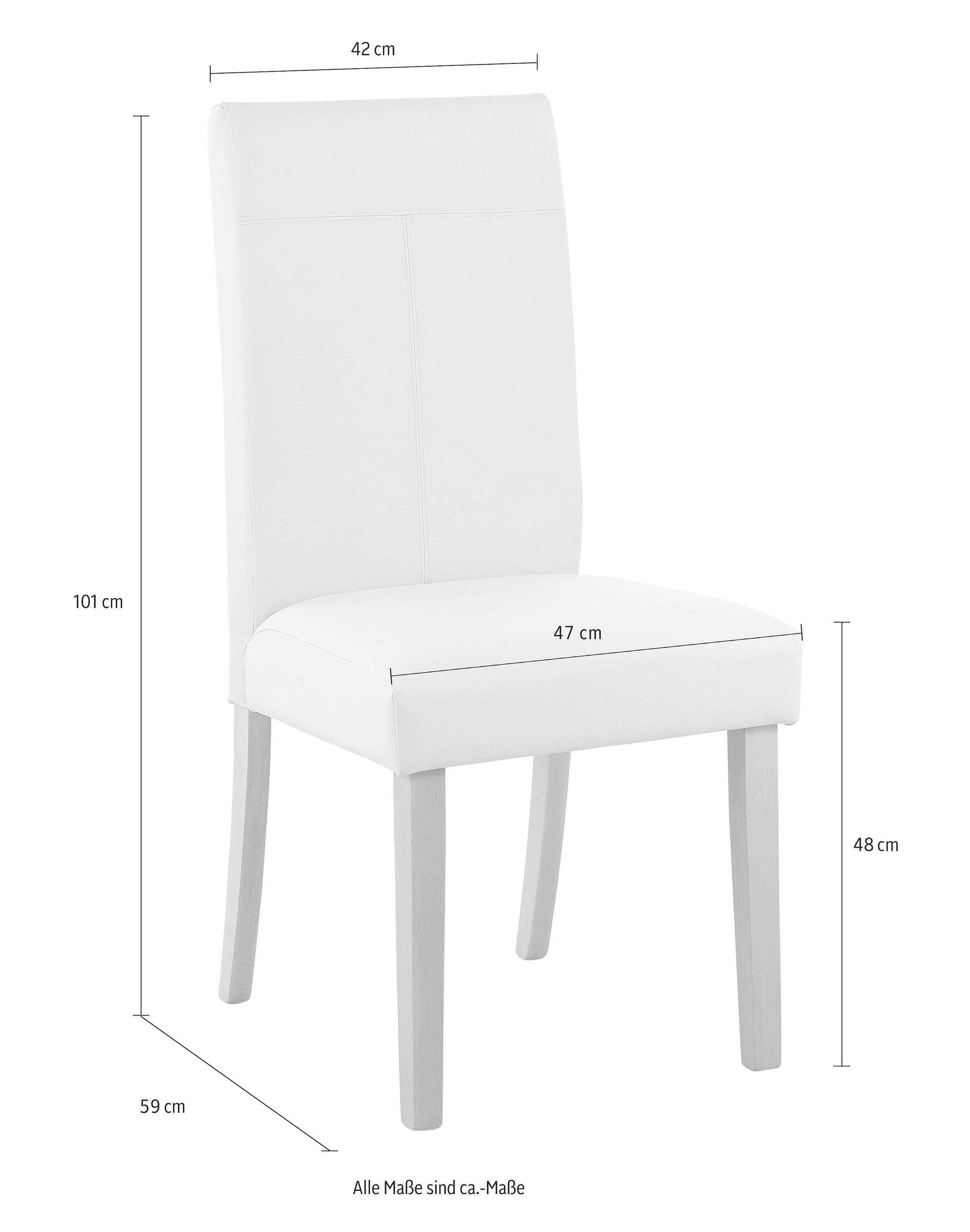 Home affaire Esszimmerstuhl »Rubin«, (Set), 4 St., Kunstleder, Im 2er, 4er oder 6er-Set, mit honigfarbenen oder dunkelbraunen Beinen