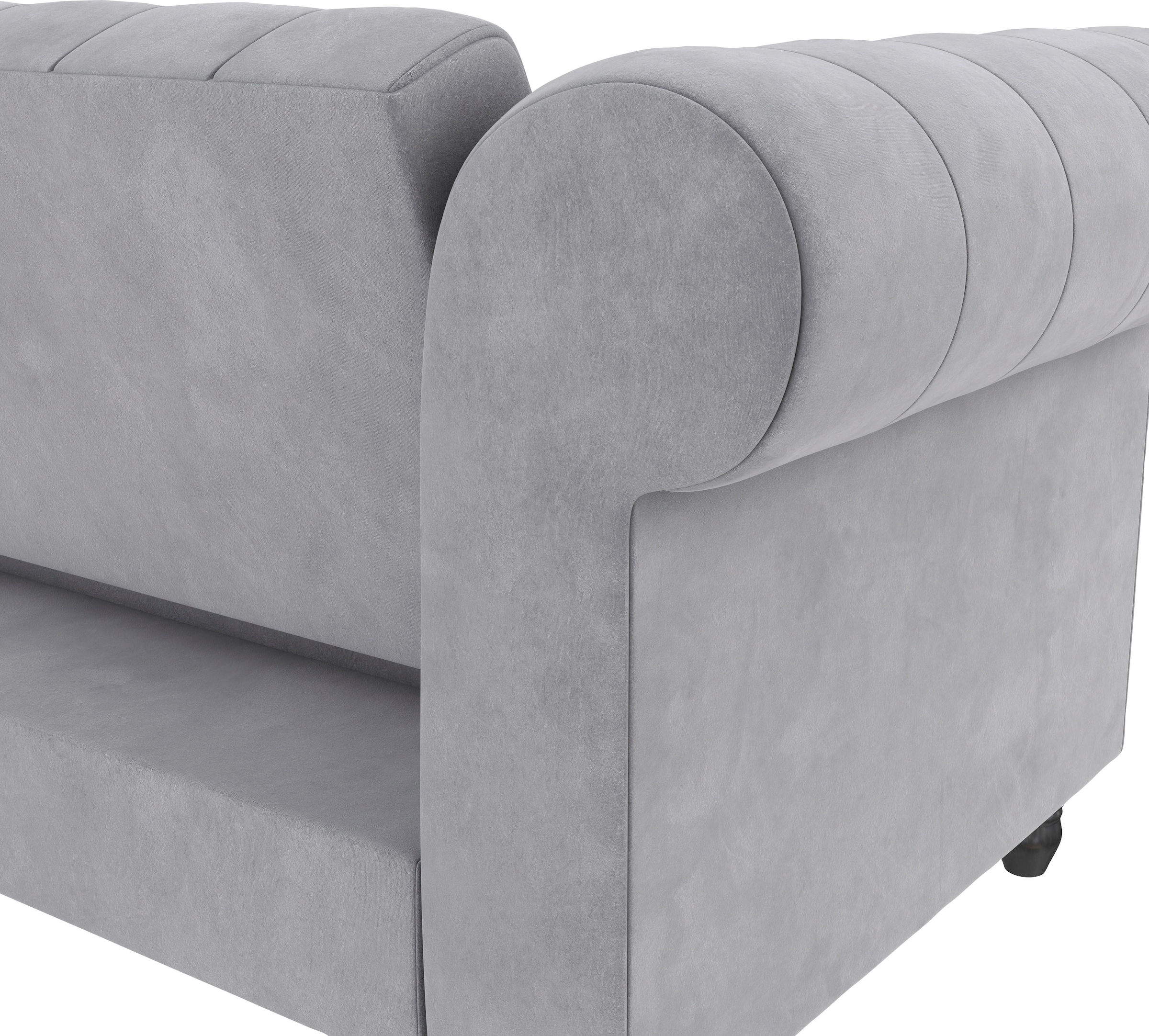 Dorel Home Ecksofa »Felix, L-Form, 241 cm (Liegefl.108x195 cm), Recamiere tauschbar,« verstellb. Rückenlehne, Bett-Funktion, Velours, Kunstleder, Vintage