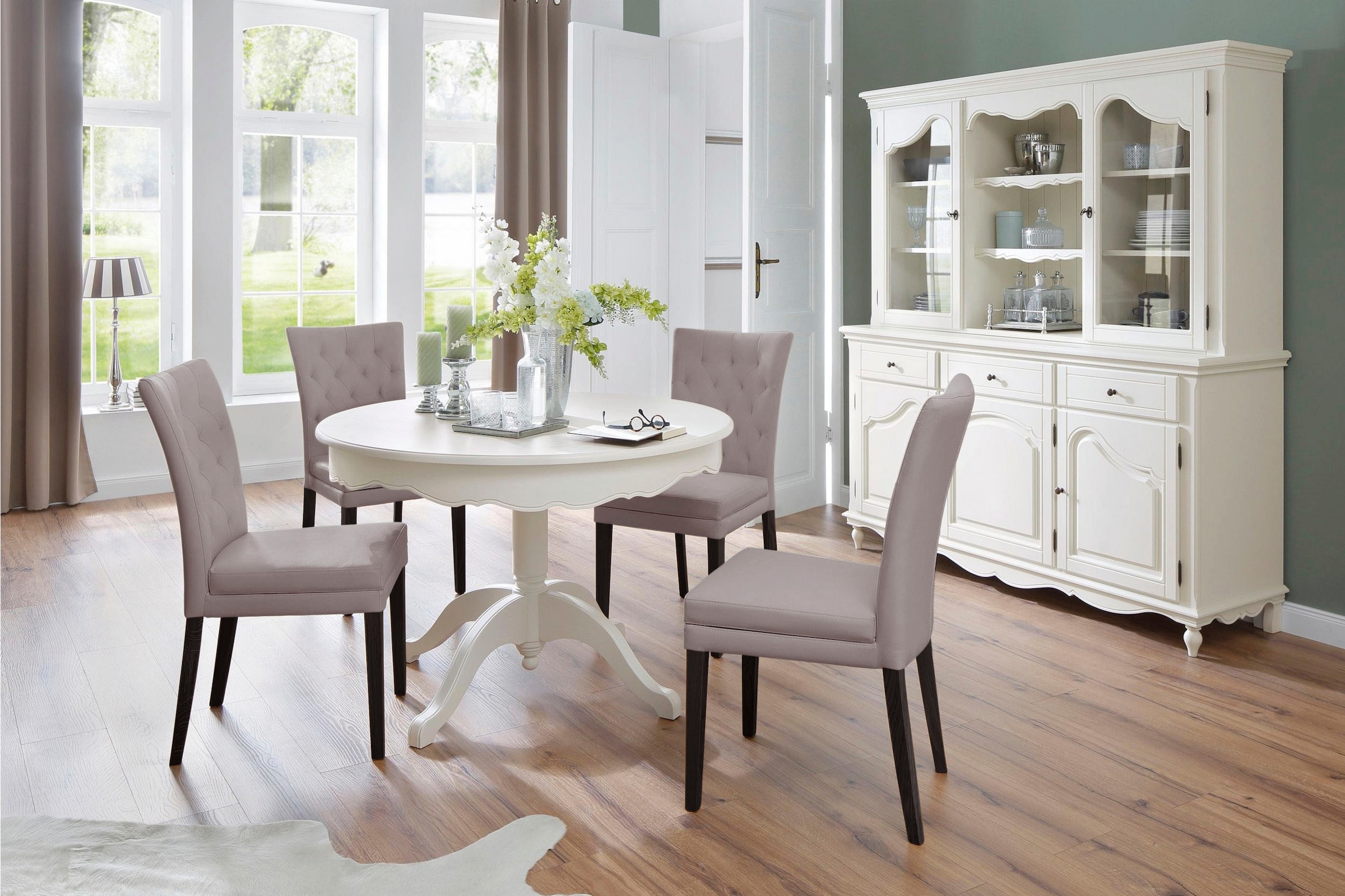 Home affaire Chaise à 4 pieds »Colorado« (Set) 2 cuisBeine aus Buche, wengefarben lackiert, Im 2er, 4er oder 6er-Set