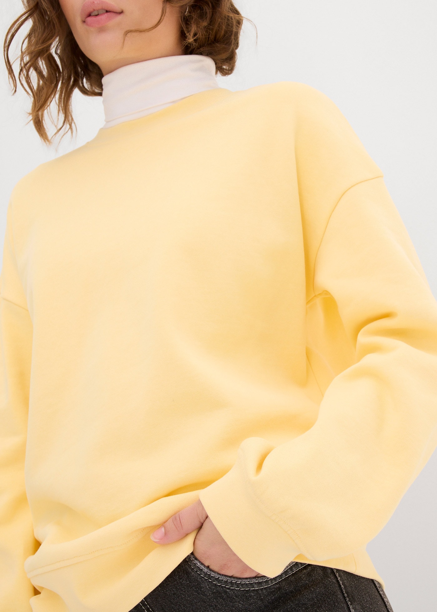 bonprix Sweat-shirt , coupe oversize, en pur coton, bords élastiques
