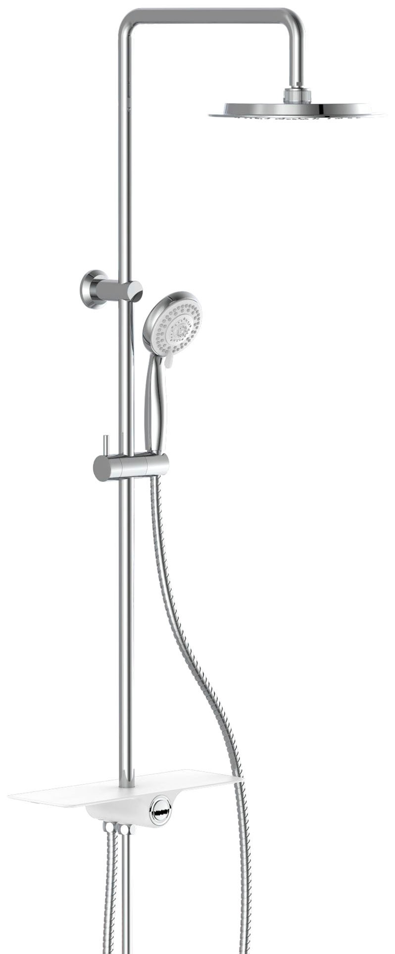 Image of Schütte Brausegarnitur "Aquastar" Regendusche ohne Armatur, Duschsystem mit Ablage, mit 5 Funktionen