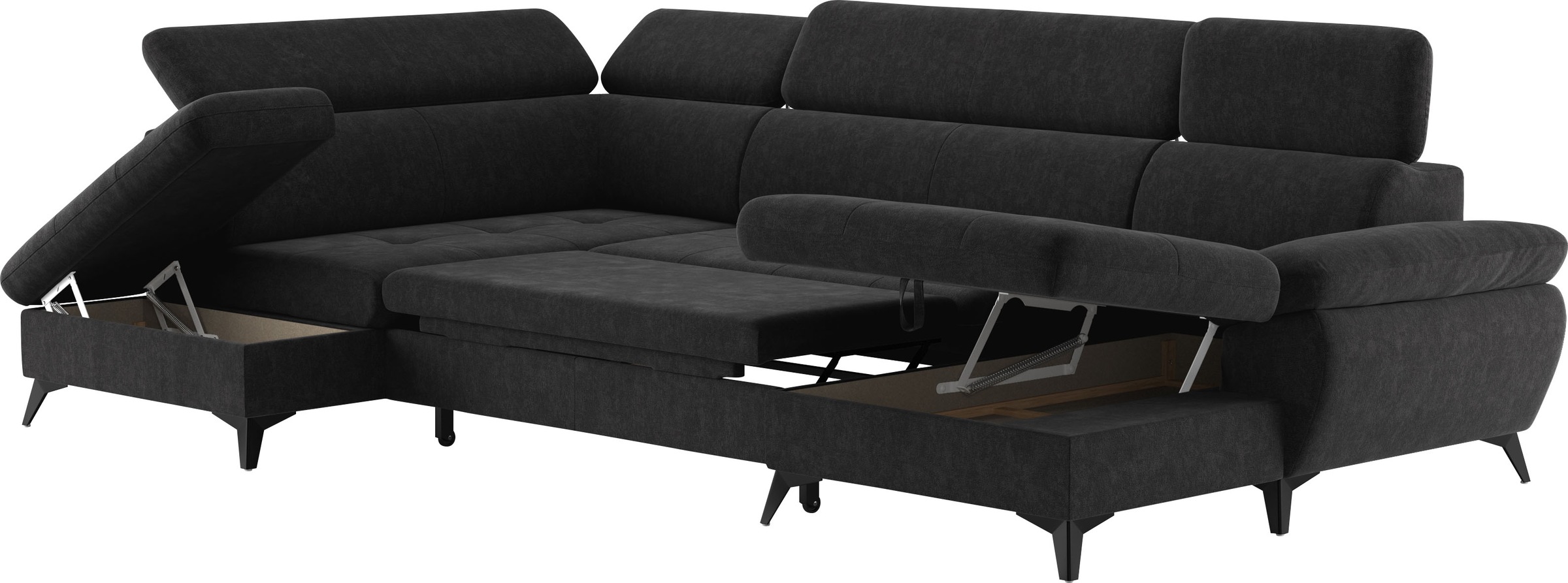 COTTA Wohnlandschaft »Hudson U-Form«, mit Kopfteilverstellung, wahlweise mit Bettfunktion & Bettkasten