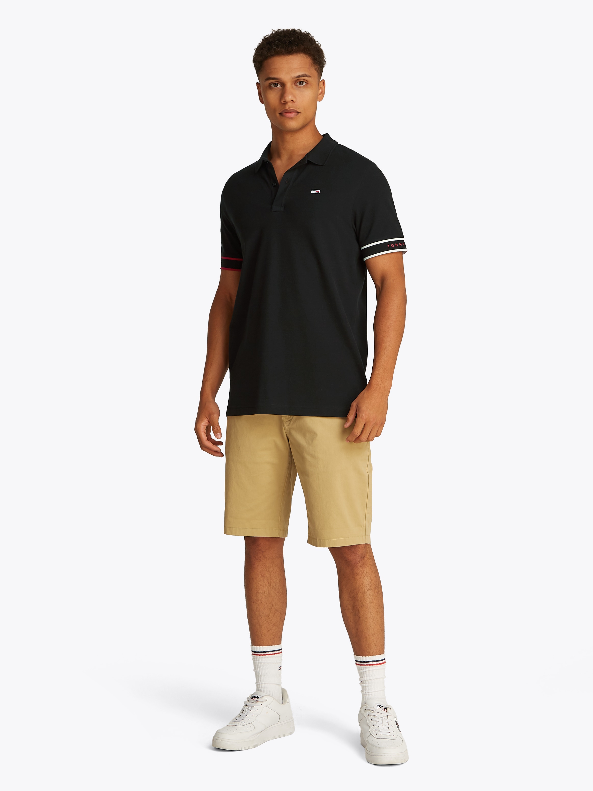 Tommy Jeans Poloshirt »TJM SLIM FLAG CUFF POLO EXT«