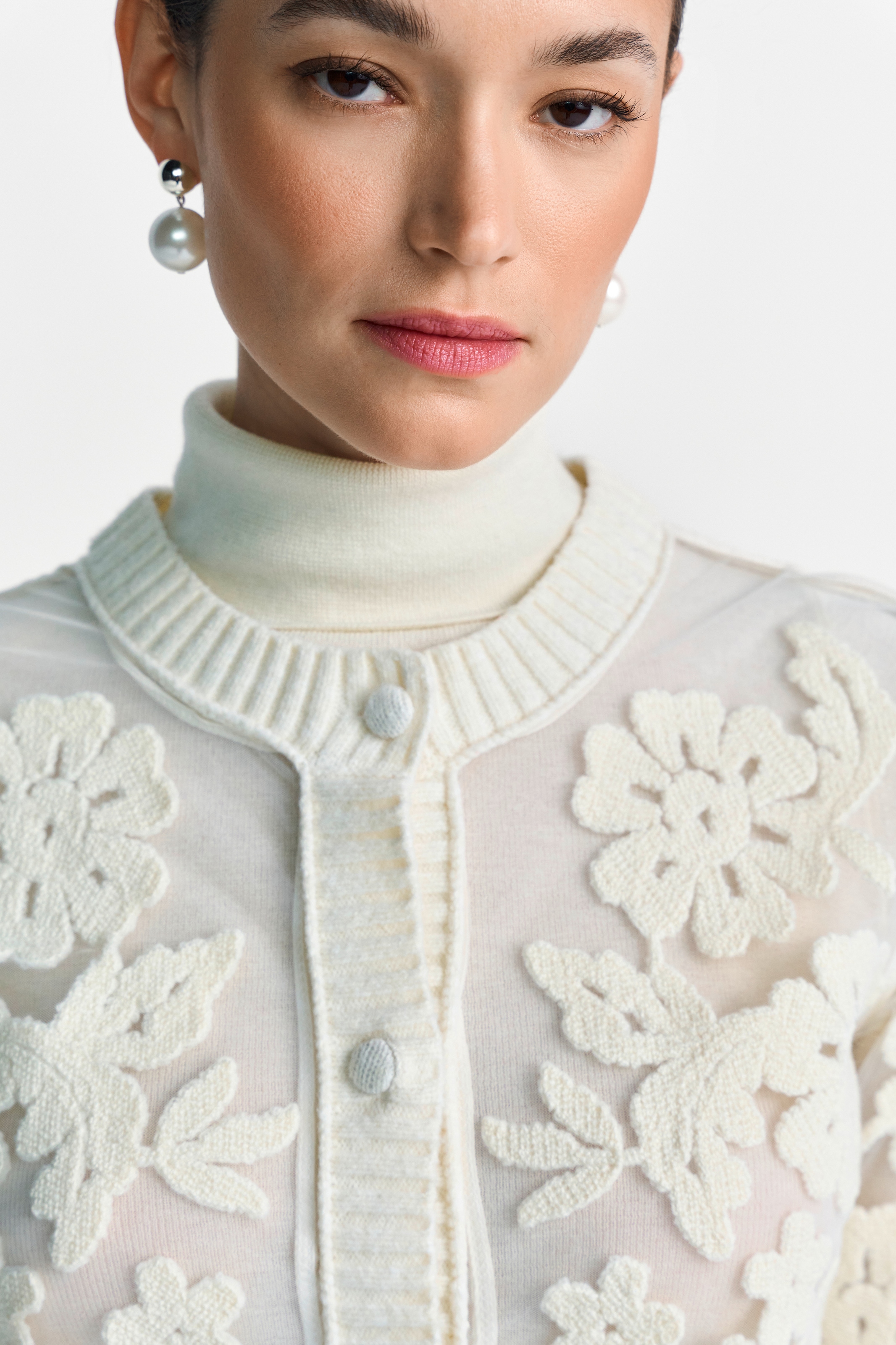 RICHROYAL Cardigan mit Mesh Embro