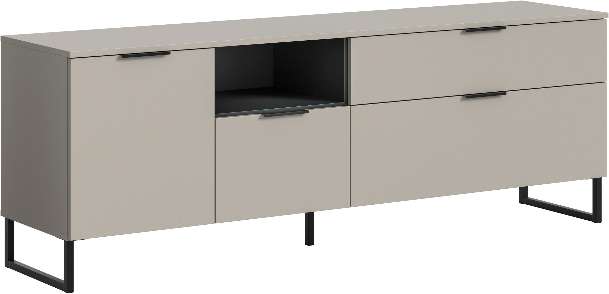 Image of Home affaire Lowboard "ADIO, Breite 185 cm, 2 Klappen, 1 Schubkasten, 1 Tür, mit Metall-Kufen" 1 Stk. tlg. Sideboard, Kommode, TV-Schrank, Schrank, Wohnzimmerschrank, Anrichte