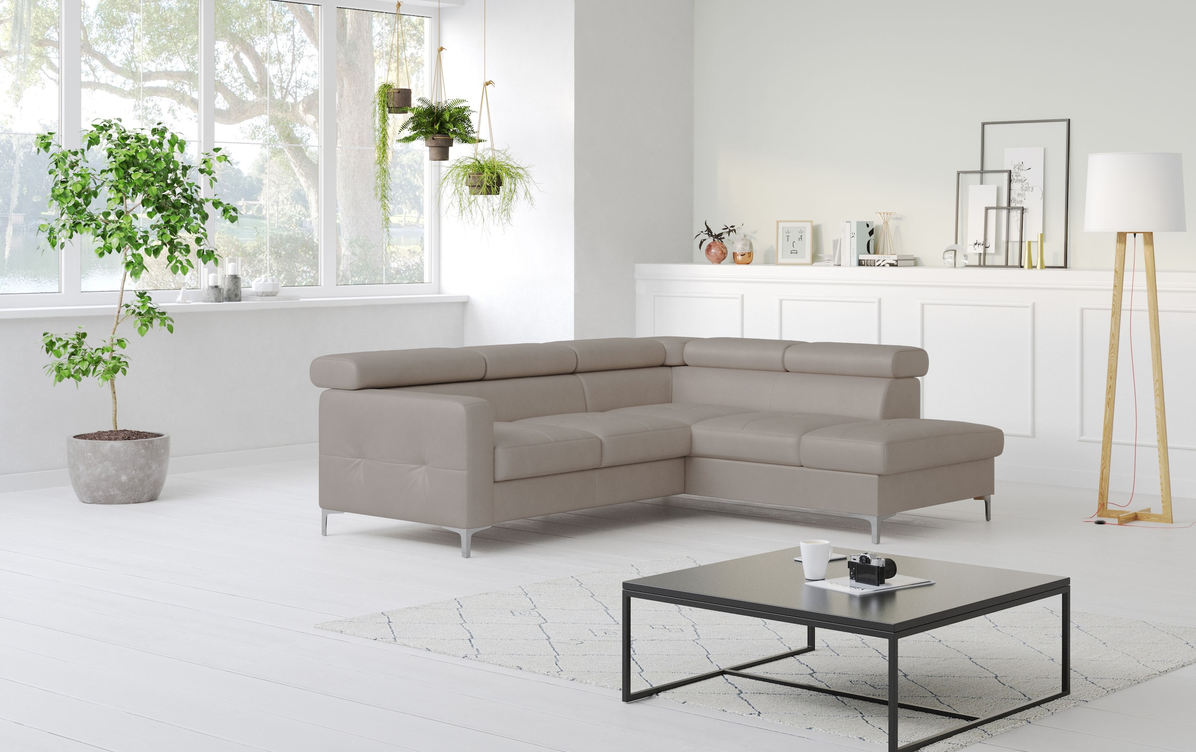 COTTA Ecksofa »Sammy L-Form«, mit Kopfteilverstellung, wahlweise mit Bettfunktion & Bettkasten