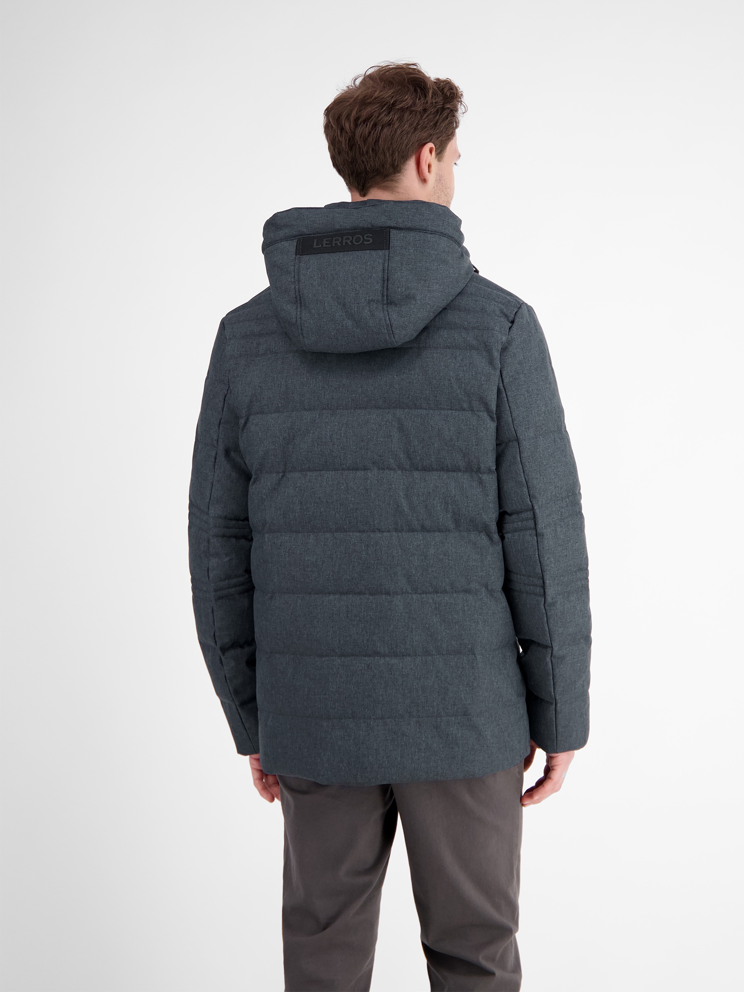 LERROS Outdoorjacke »LERROS Herren Fieldjacket in Woll-Optik« mit Kapuze Wasser- und windabweisend, atmungsaktiv