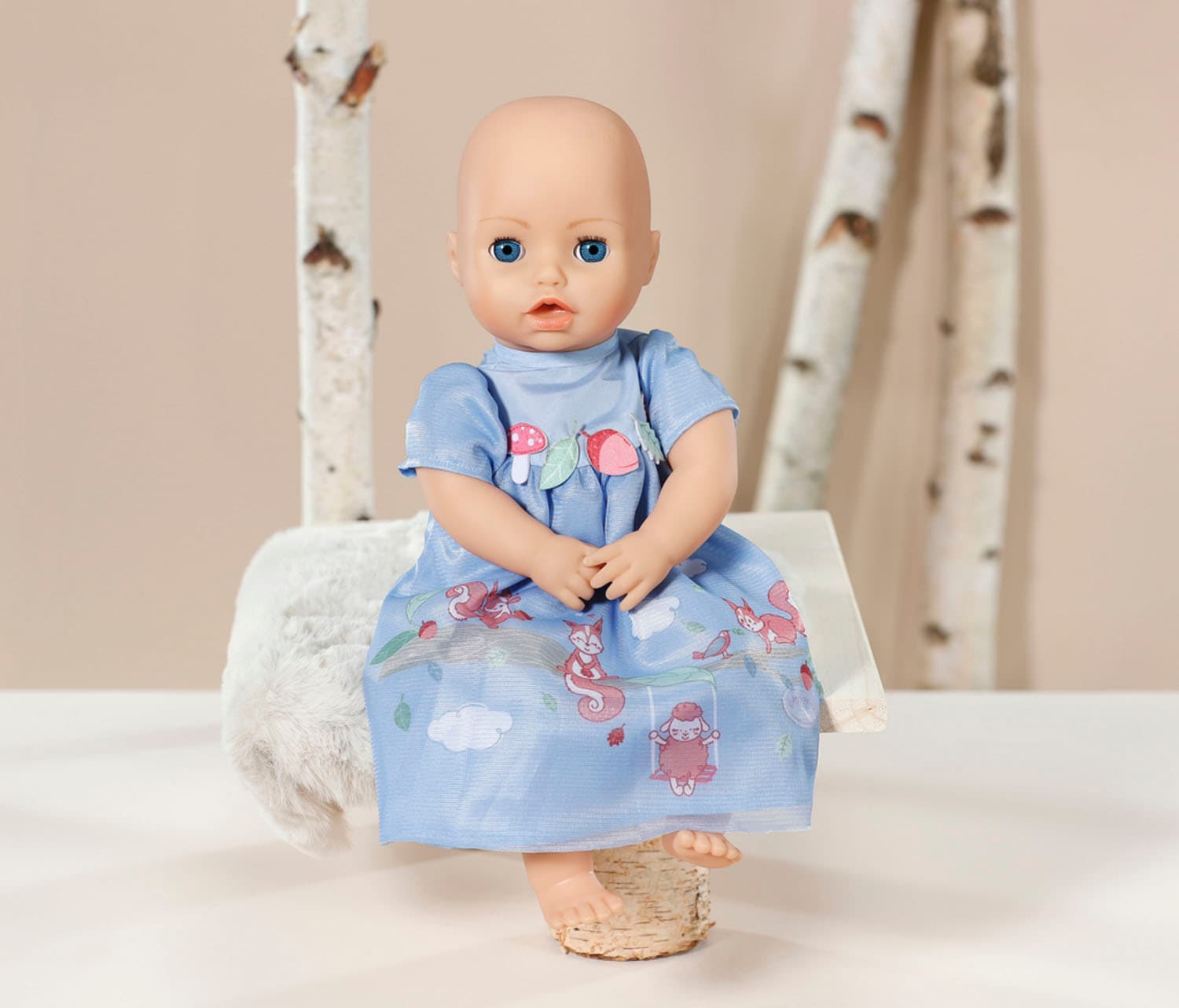 Baby Annabell Puppenkleidung »Kleid blau Eichhörnchen, 43 cm«