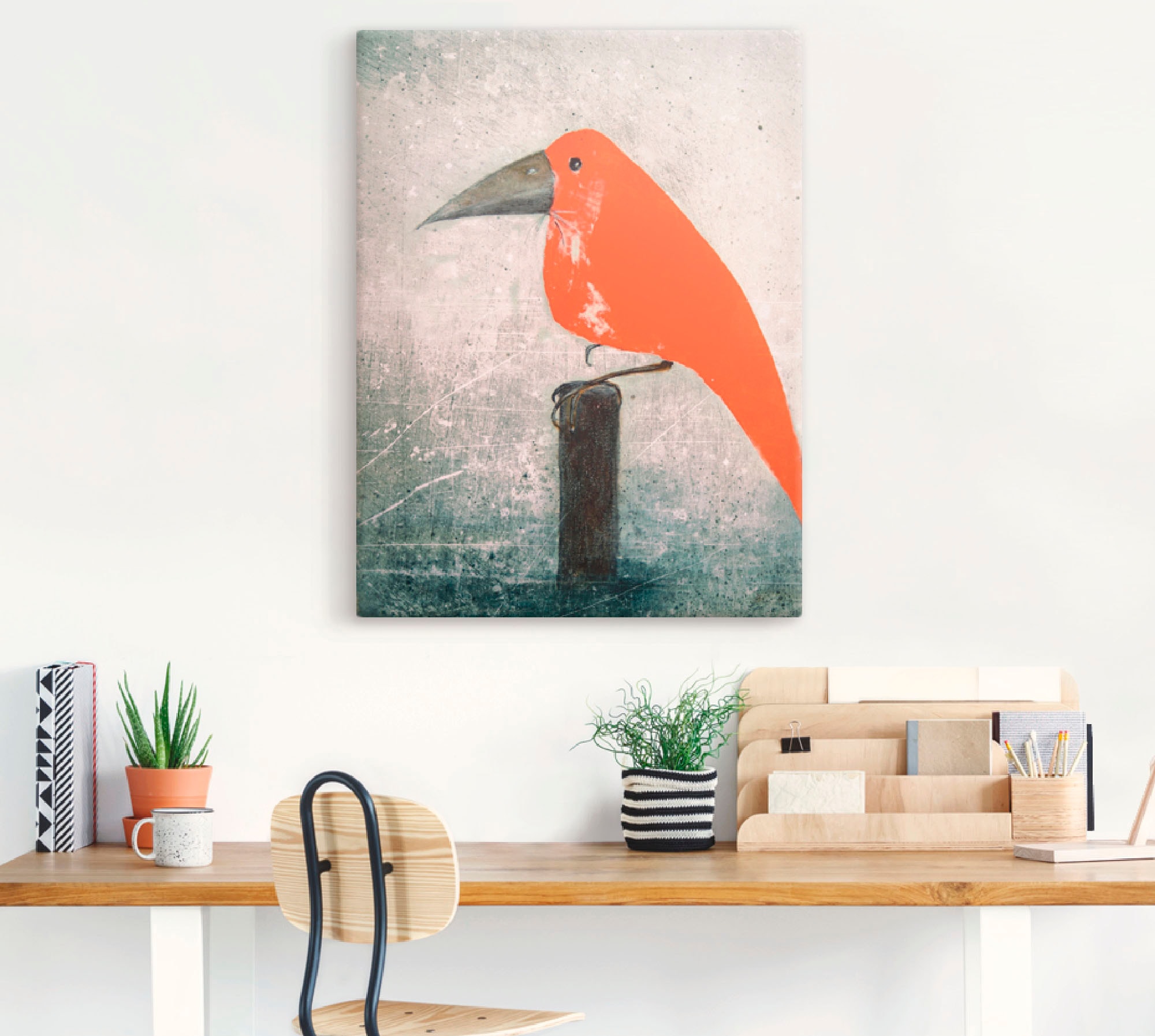 Artland Wandbild »Der Rote Vogel«, Vögel, (1 St.), als Leinwandbild, Poster in verschied. Grössen