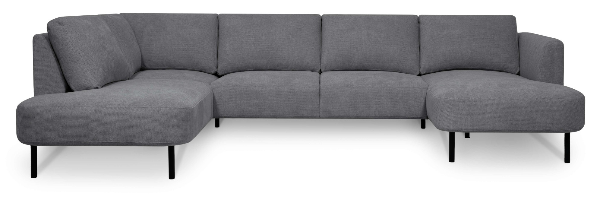 Places of Style Wohnlandschaft »Cesola«, in weichem Chenille-Stoff, Breite 327 cm, mit schwarzen Metallfüssen