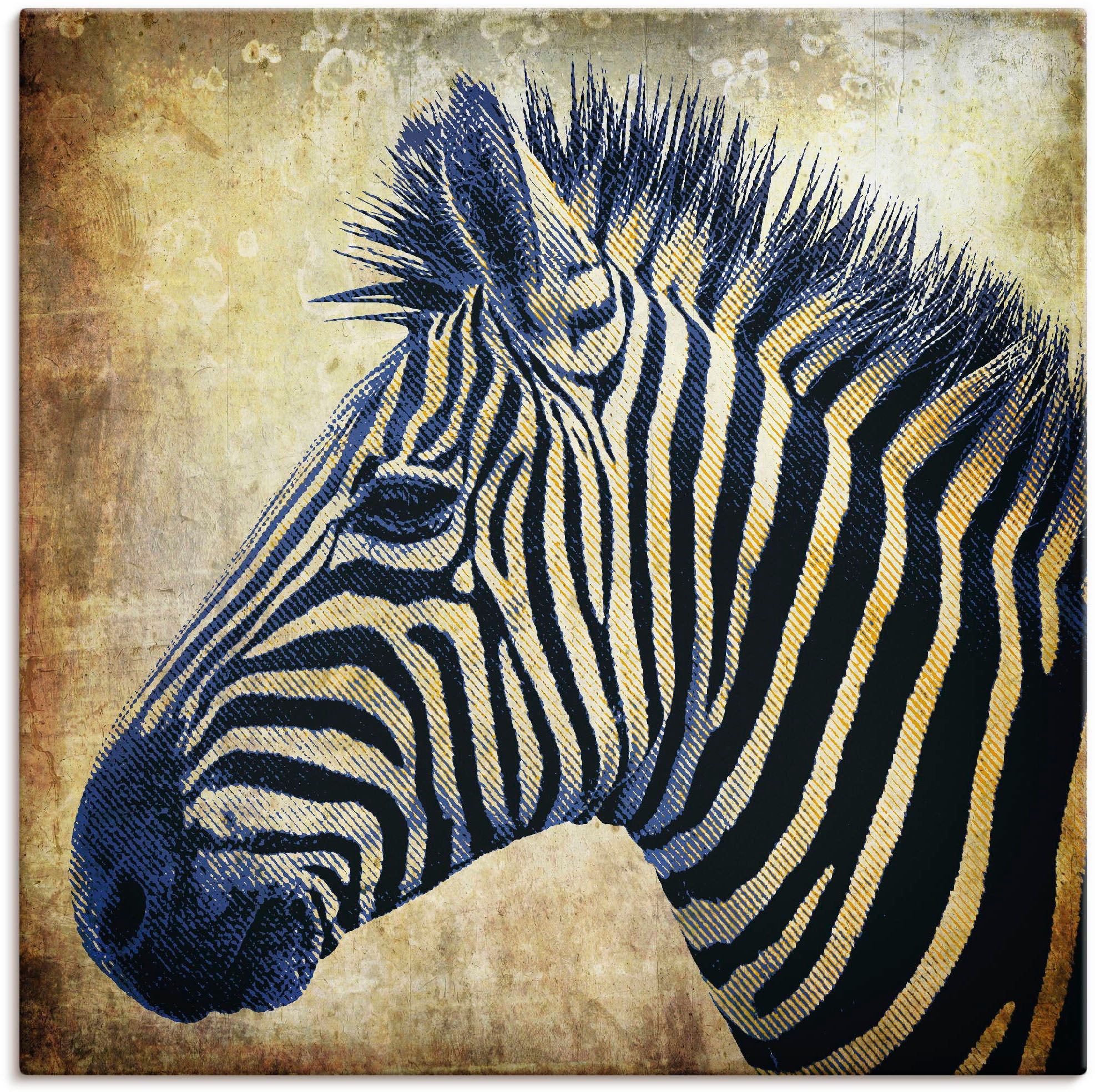 Image of Artland Wandbild »Zebra Porträt PopArt«, Wildtiere, (1 St.), in vielen Grössen & Produktarten - Alubild / Outdoorbild für den Aussenbereich, Leinwandbild, Poster, Wandaufkleber / Wandtattoo auch für Badezimmer geeignet bei Ackermann Versand Schweiz