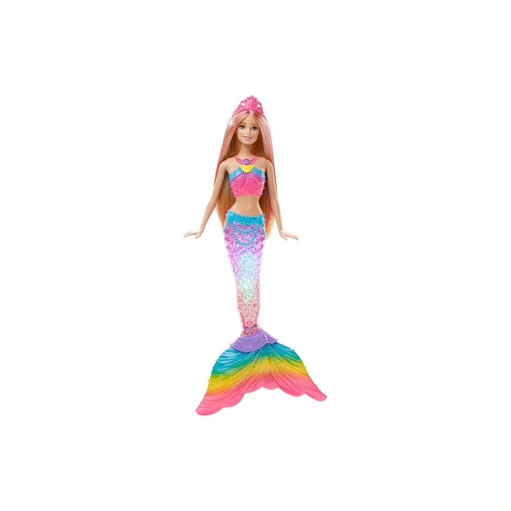 Barbie Spielfigur »Puppe Regenbogenlicht-Meerjungfrau«, (2 tlg.)