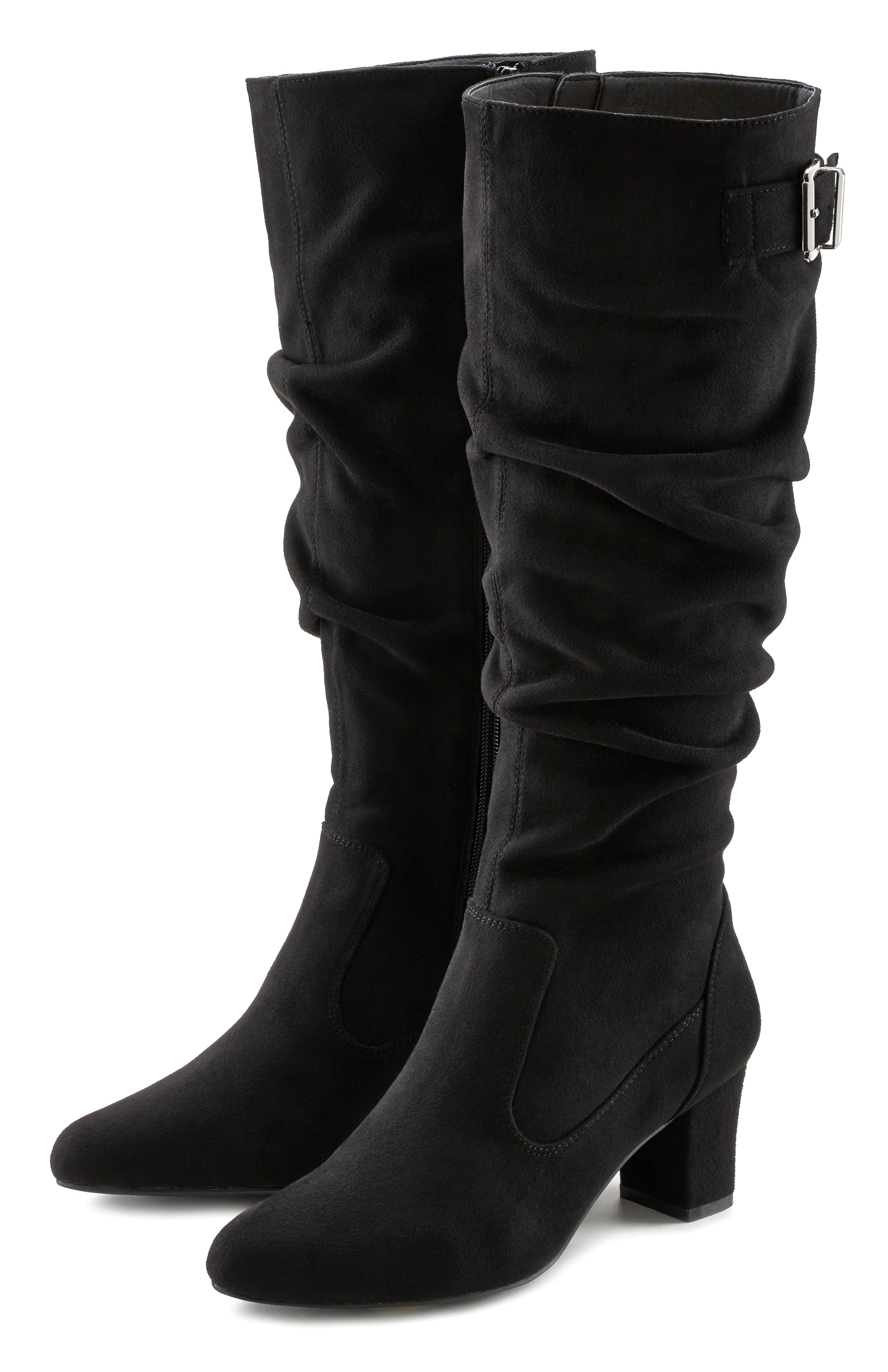 Image of LASCANA Stiefel, Slouchy Boots mit Langschaft und Zierschnalle vegan bei Ackermann Versand Schweiz