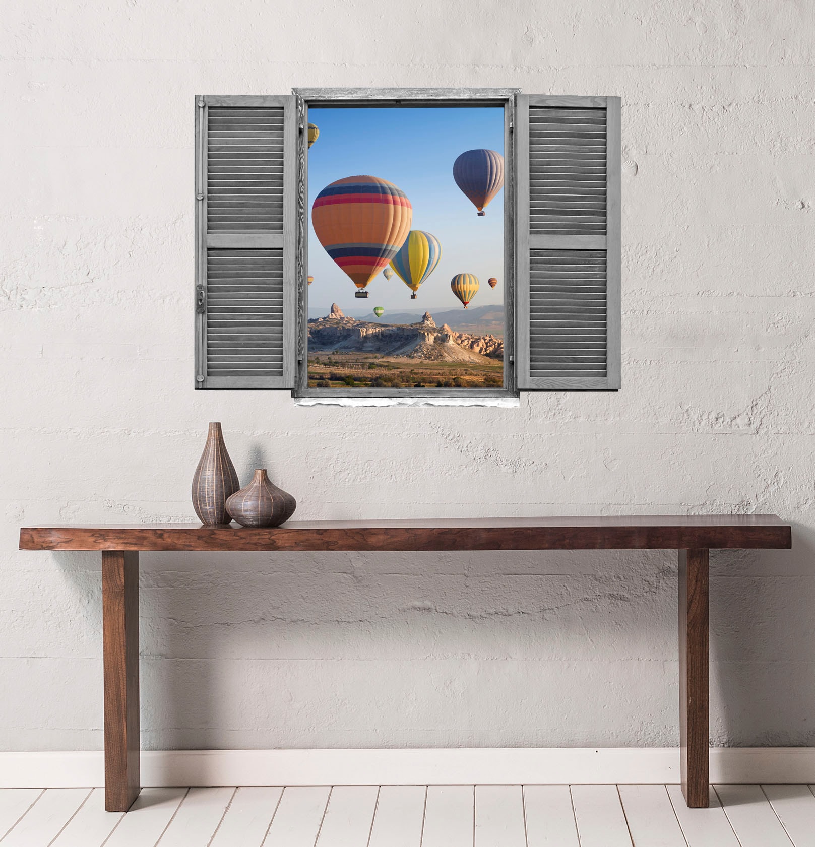 queence Wandtattoo »Heissluftballons« Wandsticker, Wandbild, selbstklebend, 3D, Fenster